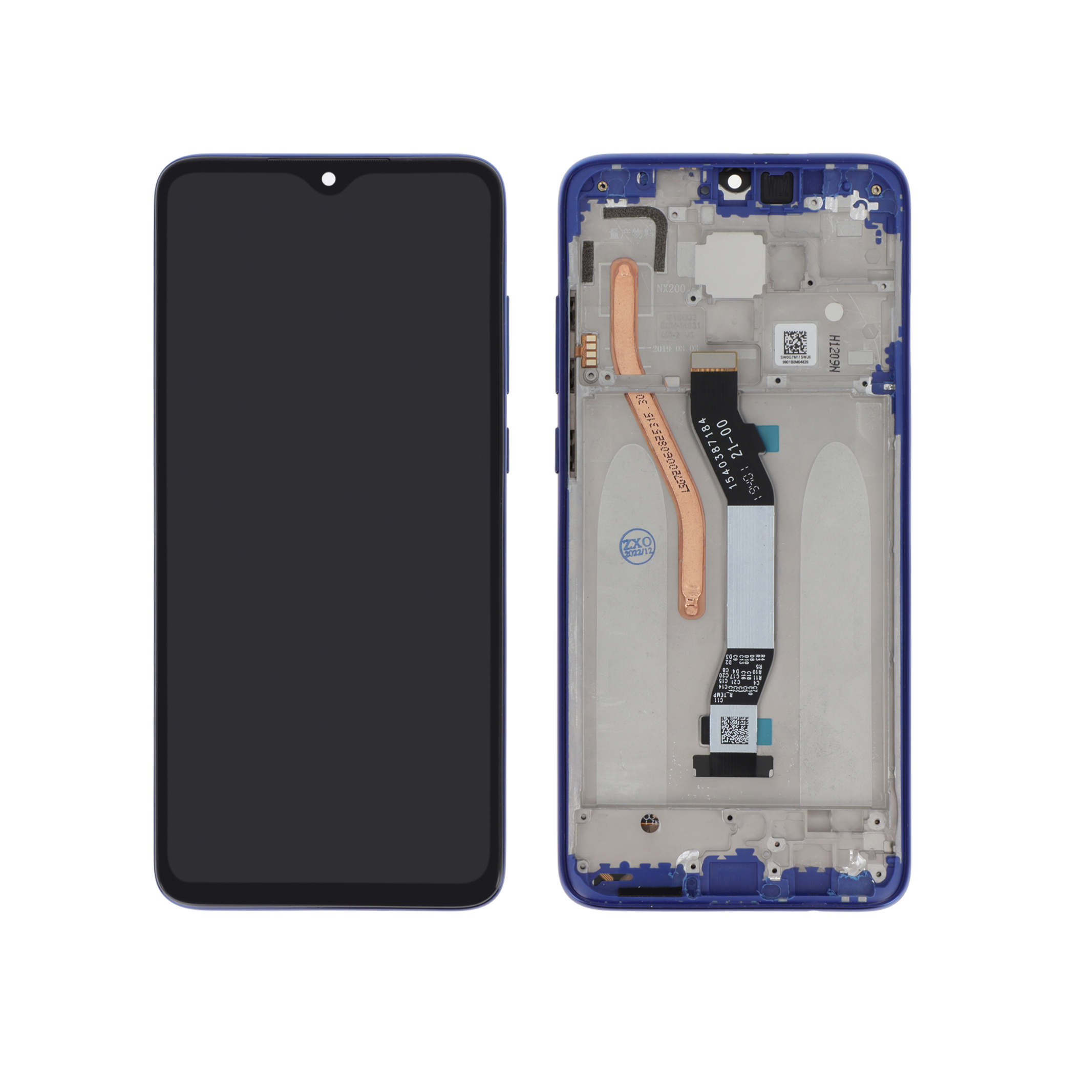 Display complet cu ramă Xiaomi Redmi Note 8 Pro Albastru Compatibil