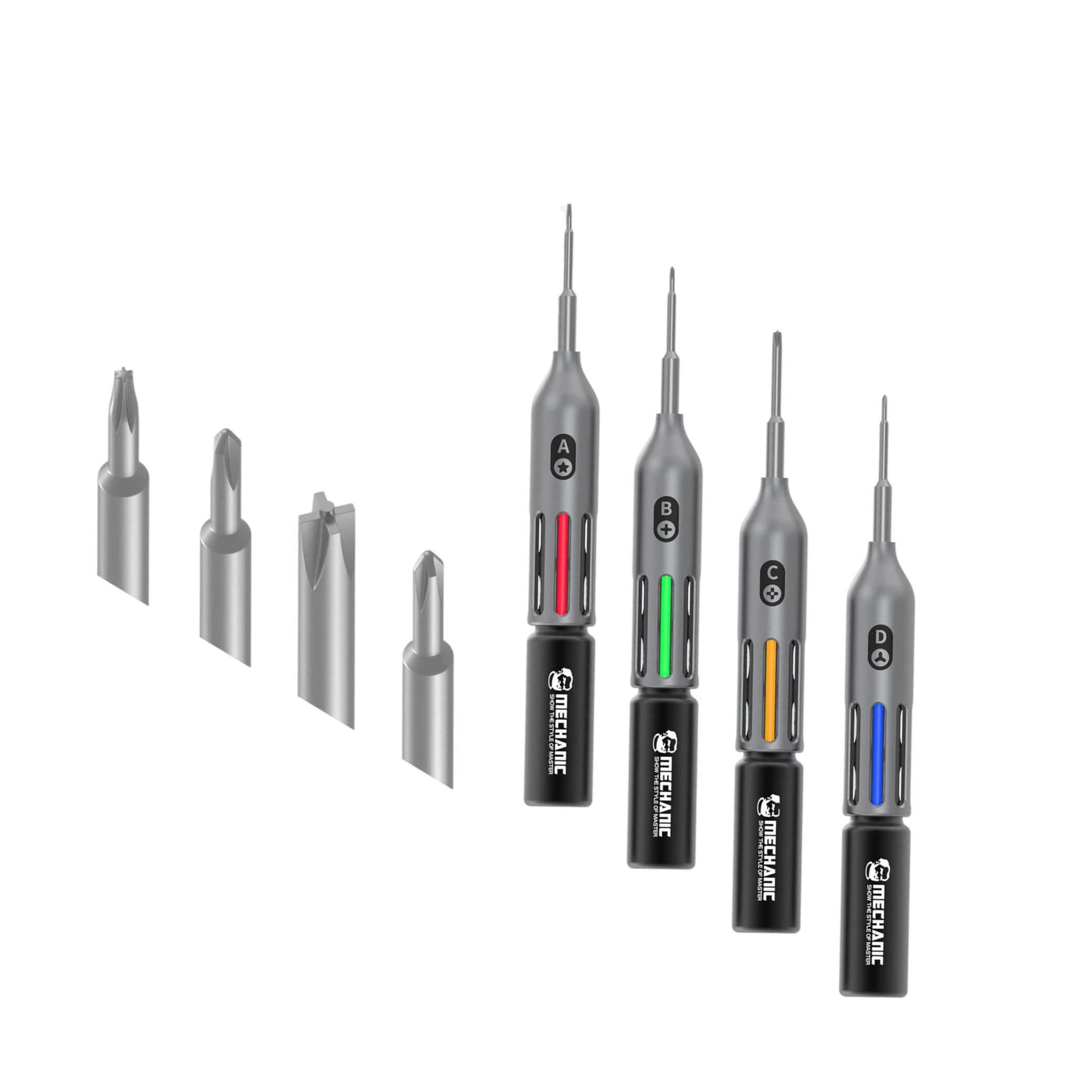 Set 4 surubelnite LED Mechanic Firefly cu statie magnetica de incarcare