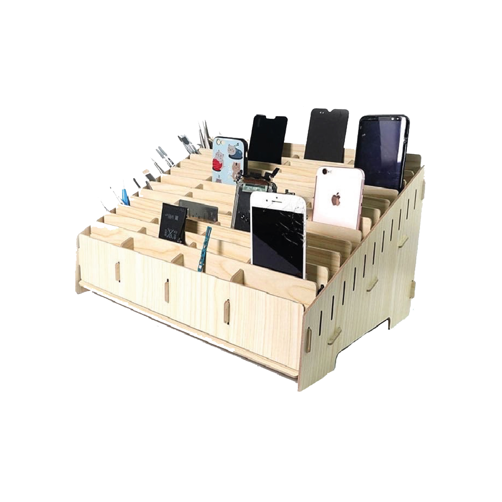 Suport depozitare din lemn Sunshine SS-001C 48 smartphone-uri