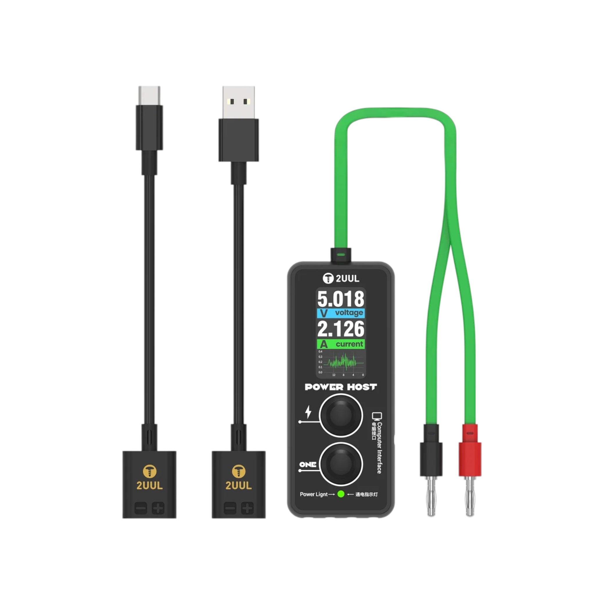 Tester USB ampermetru/voltmetru 2UUL PW15 cu diagnoză