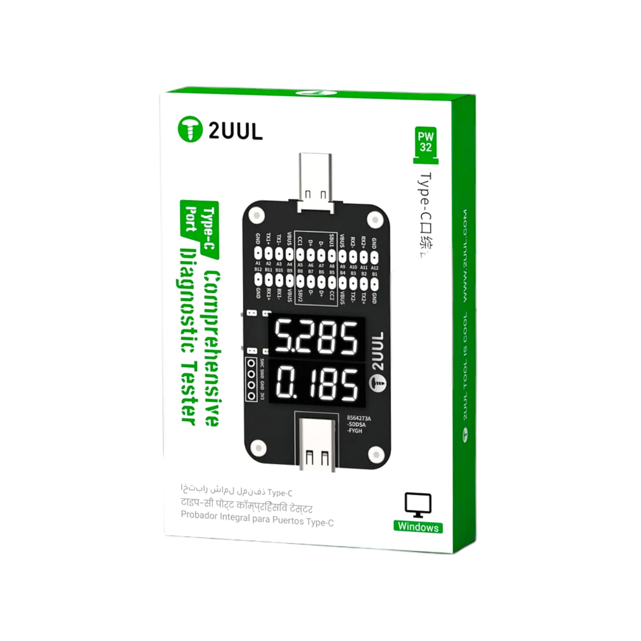 Tester diagnostic USB-C 2UUL PW32 cu diagnoză