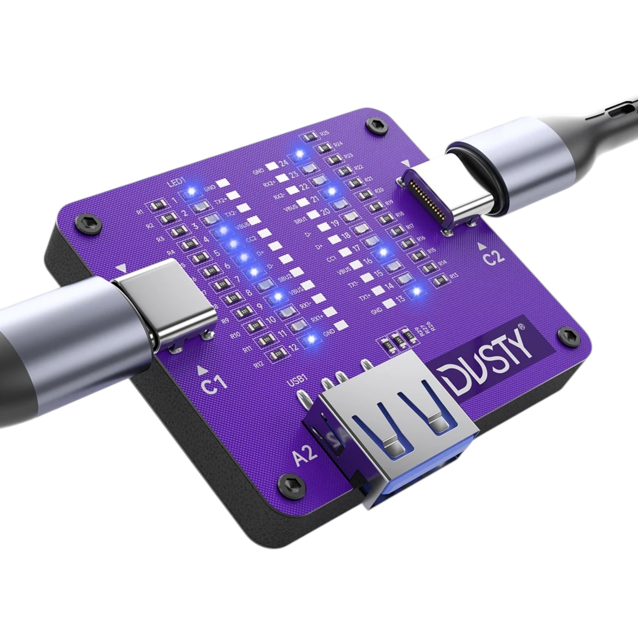 Tester cabluri USB-A/USB-C TC-24 cu diagnoză