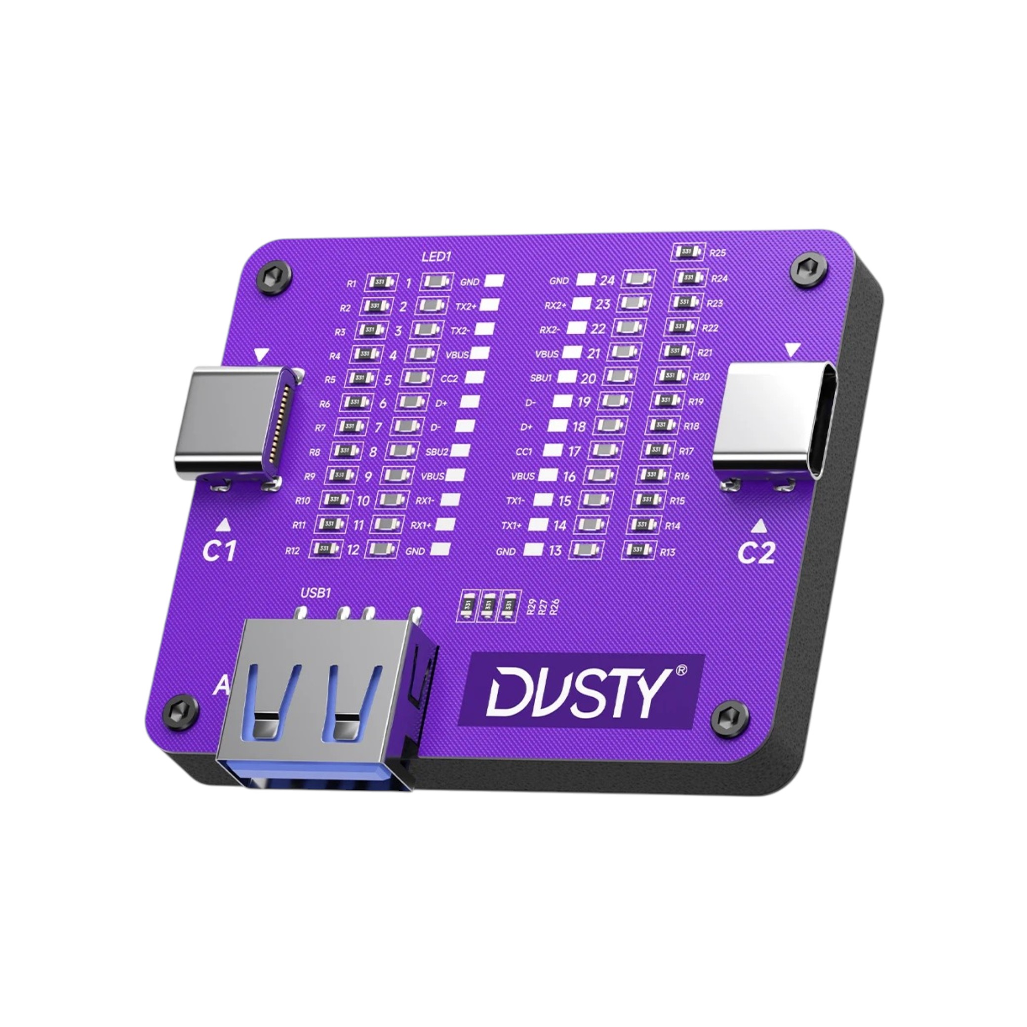 Tester cabluri USB-A/USB-C TC-24 cu diagnoză