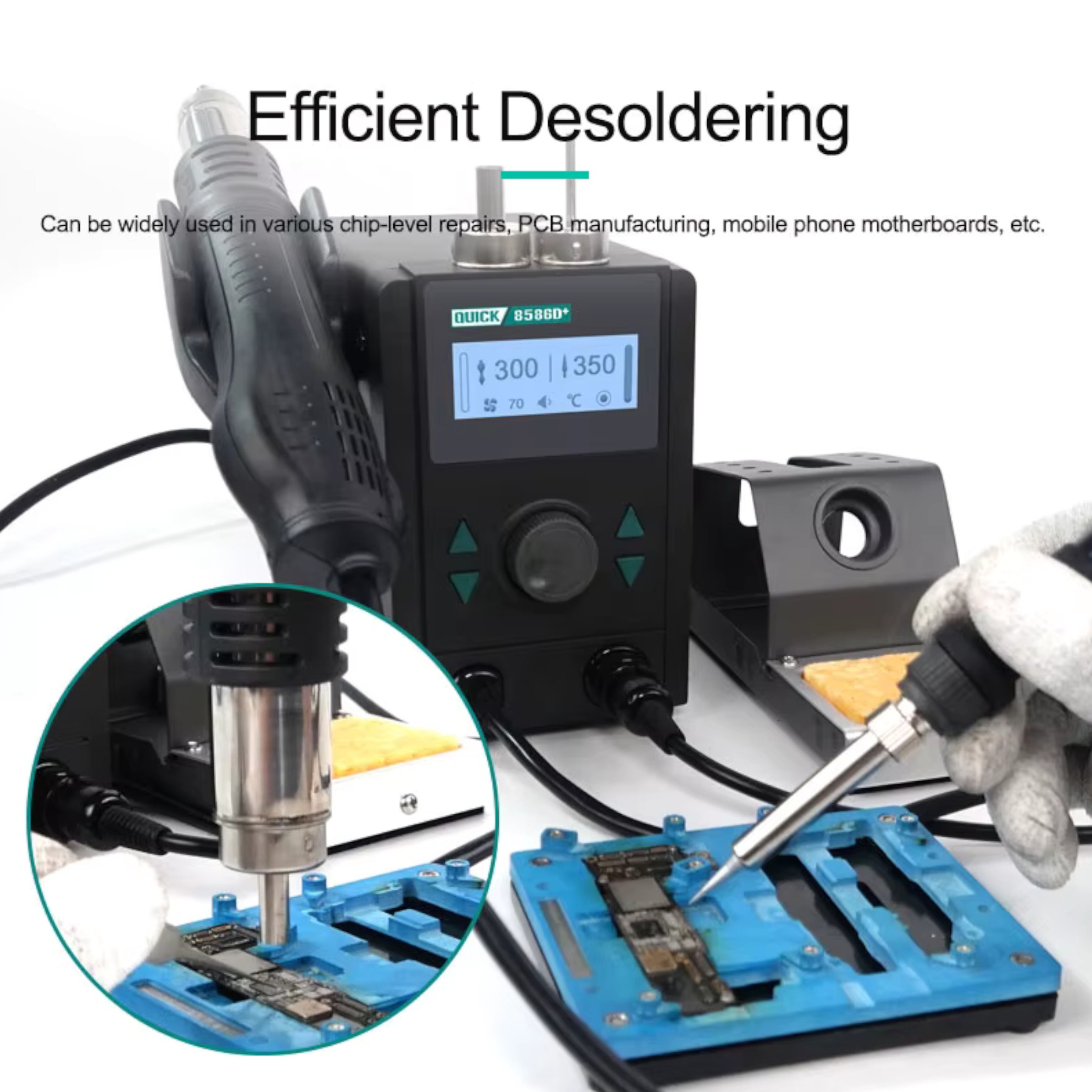 Statie rework 2in1 QUICK 8586D+ Hot Air / Microsoldering