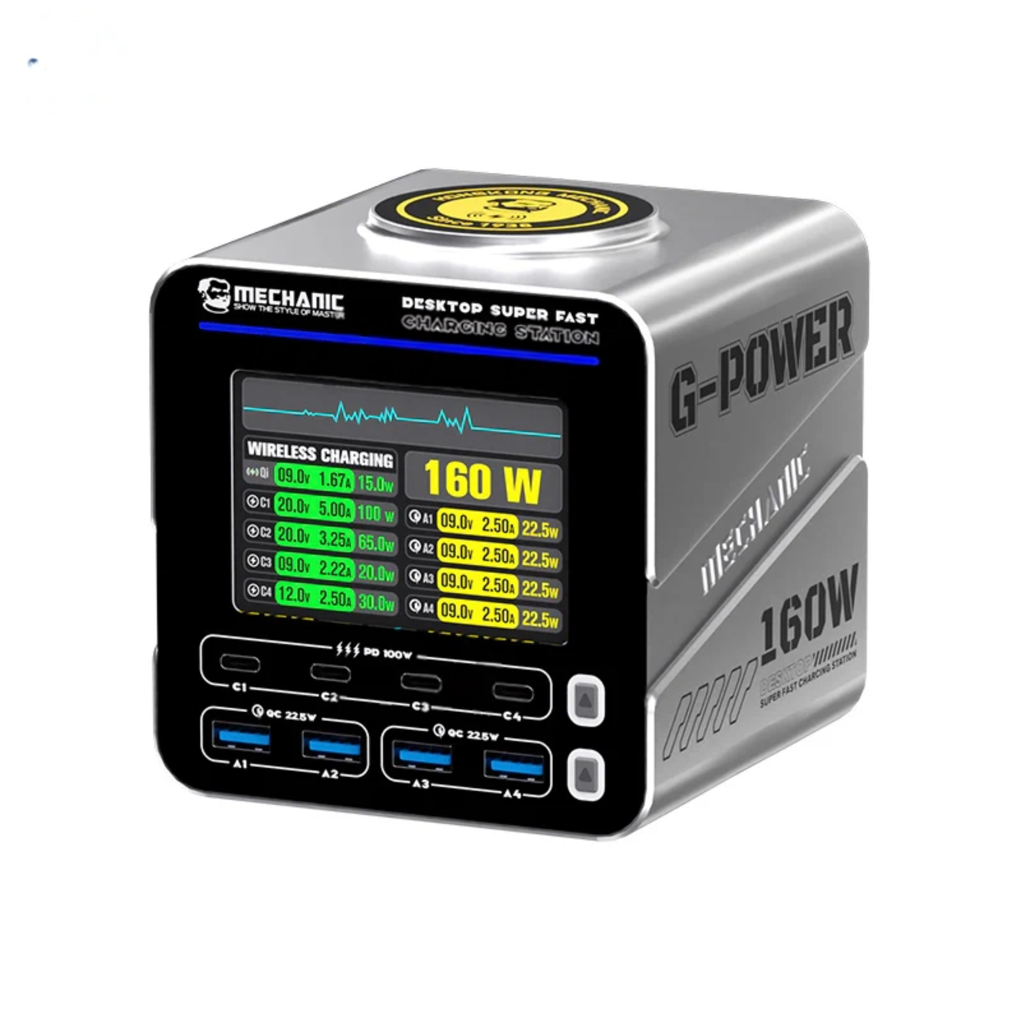 Statie inteligenta de incarcare Mechanic G-Power 200W cu LCD cu diagnoză