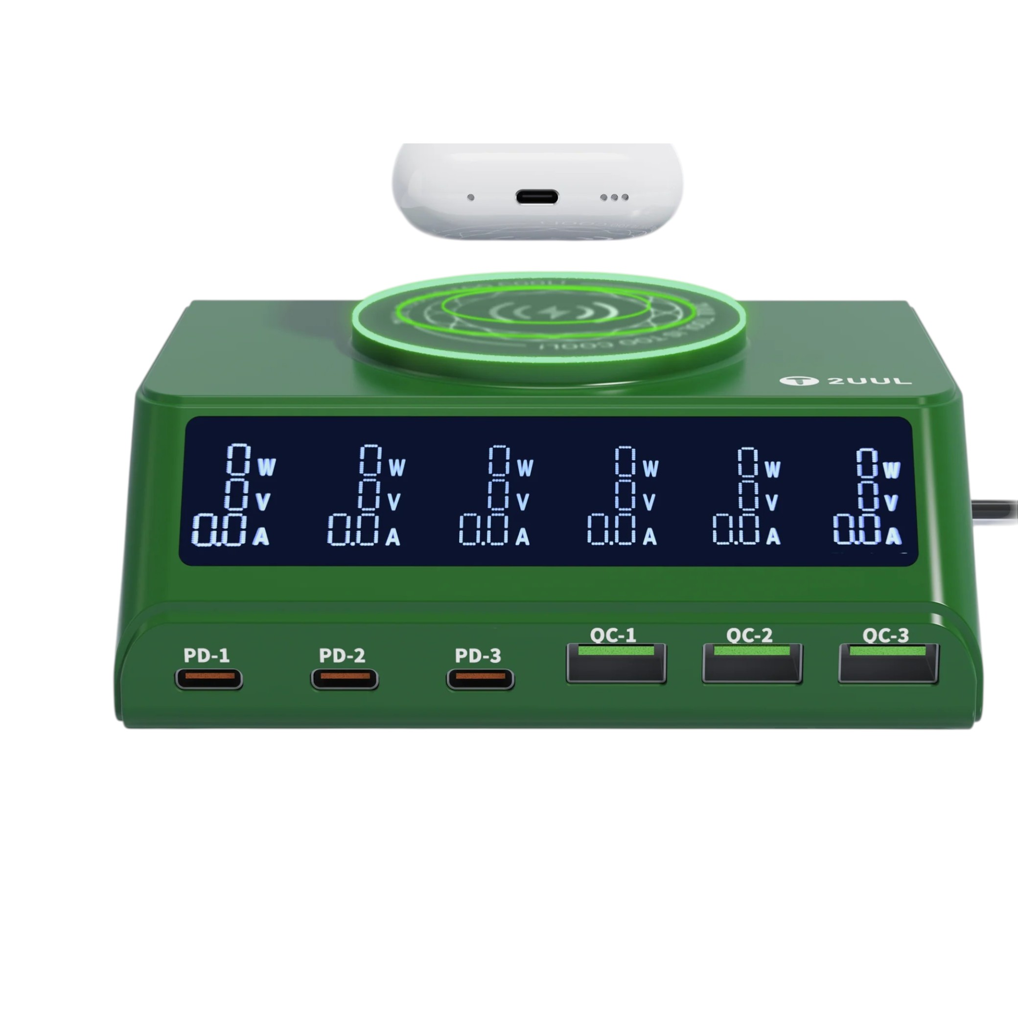 Statie de incarcare 110W PD+QC cu incarcare wireless si LCD PC11