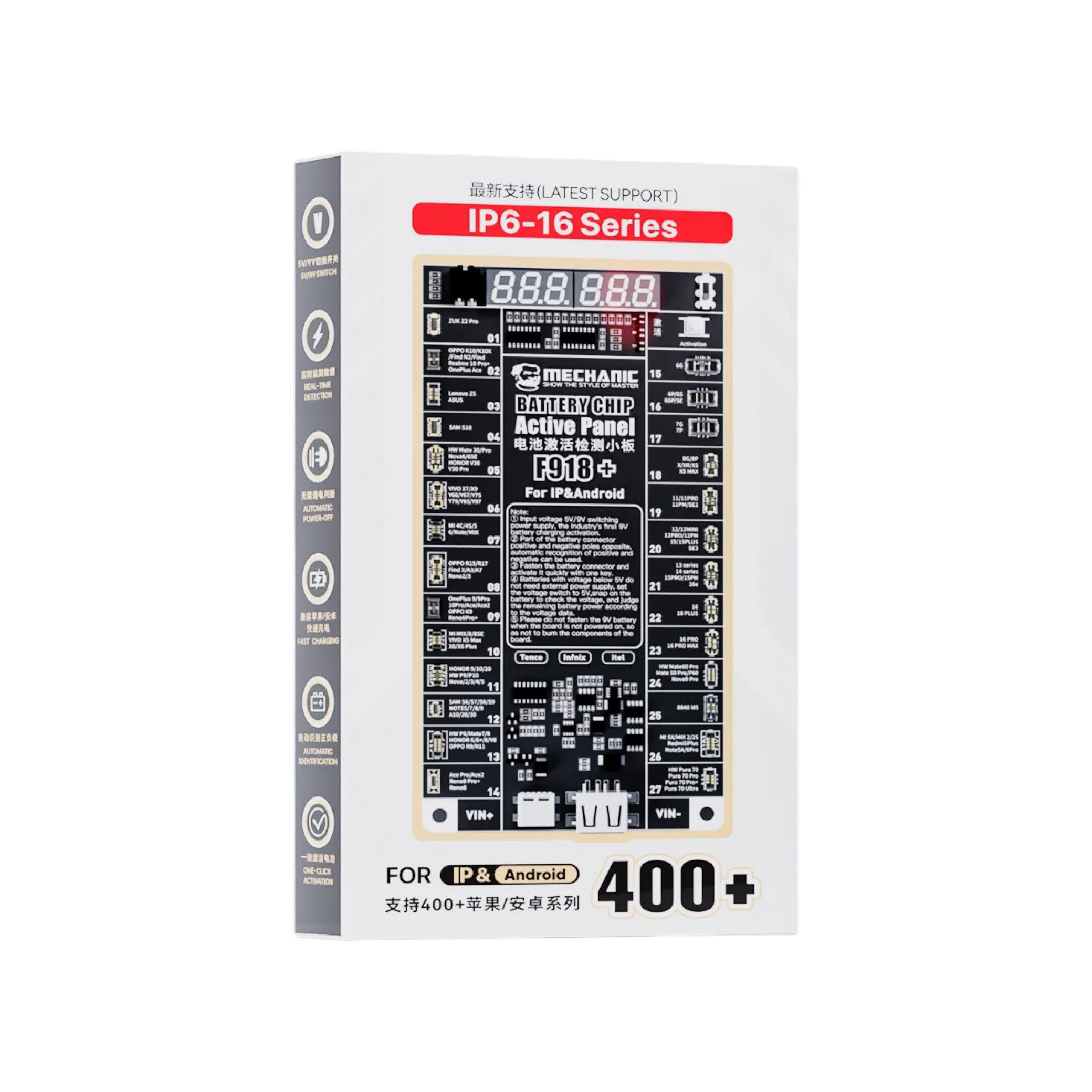 Card activare baterie universal iPhone si Android MECHANIC F918+