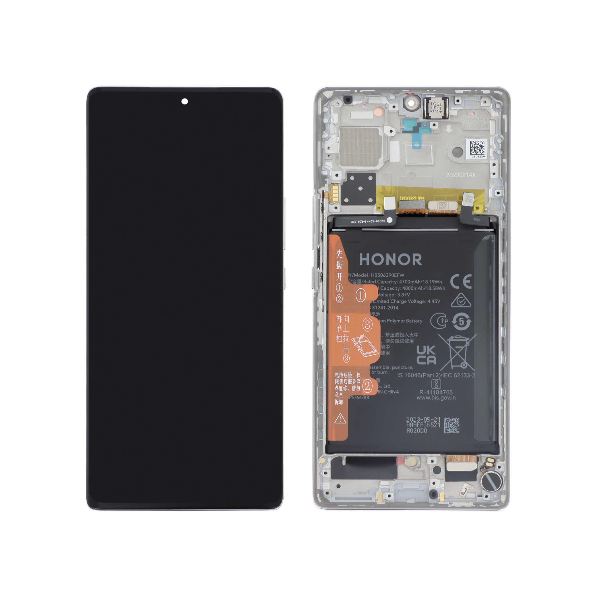 Display complet Honor 70 Silver Service Pack