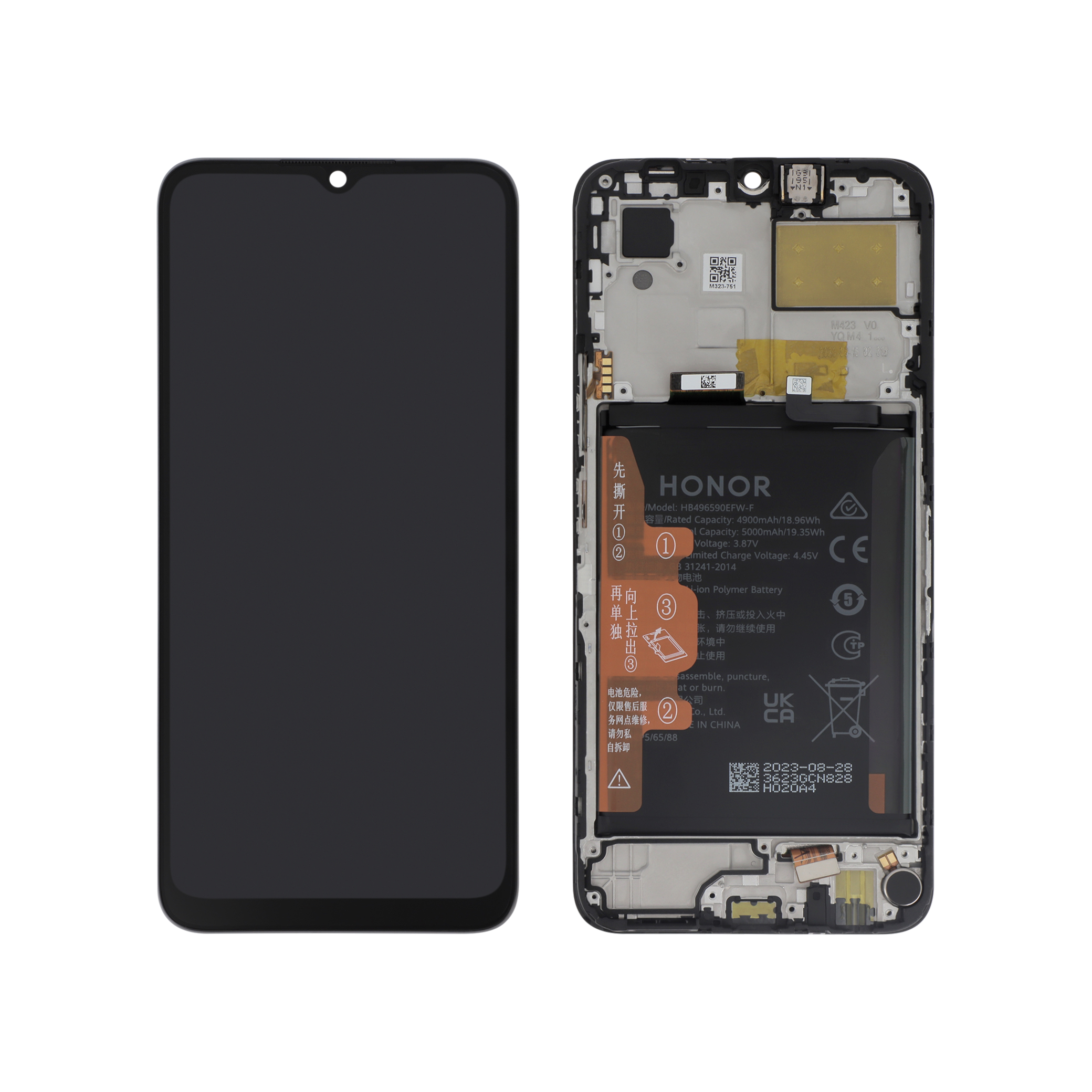 Display complet Honor 6X Negru Service Pack