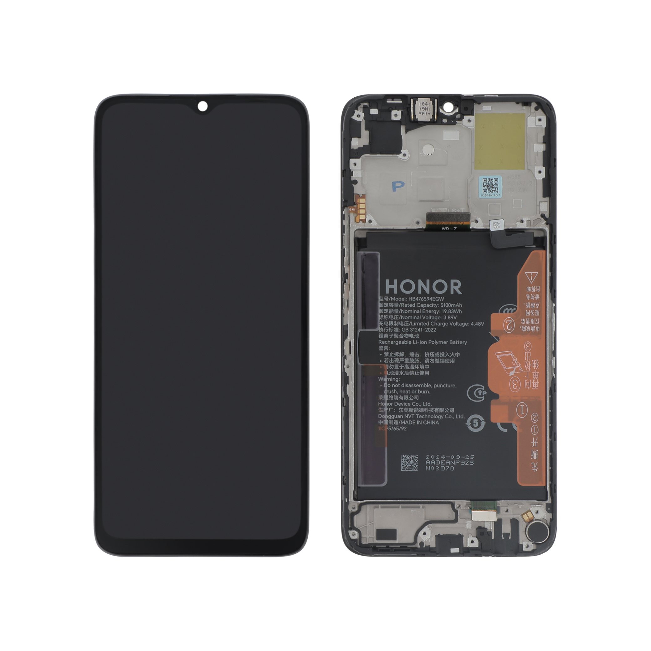 Display complet Honor X6a Negru Service Pack