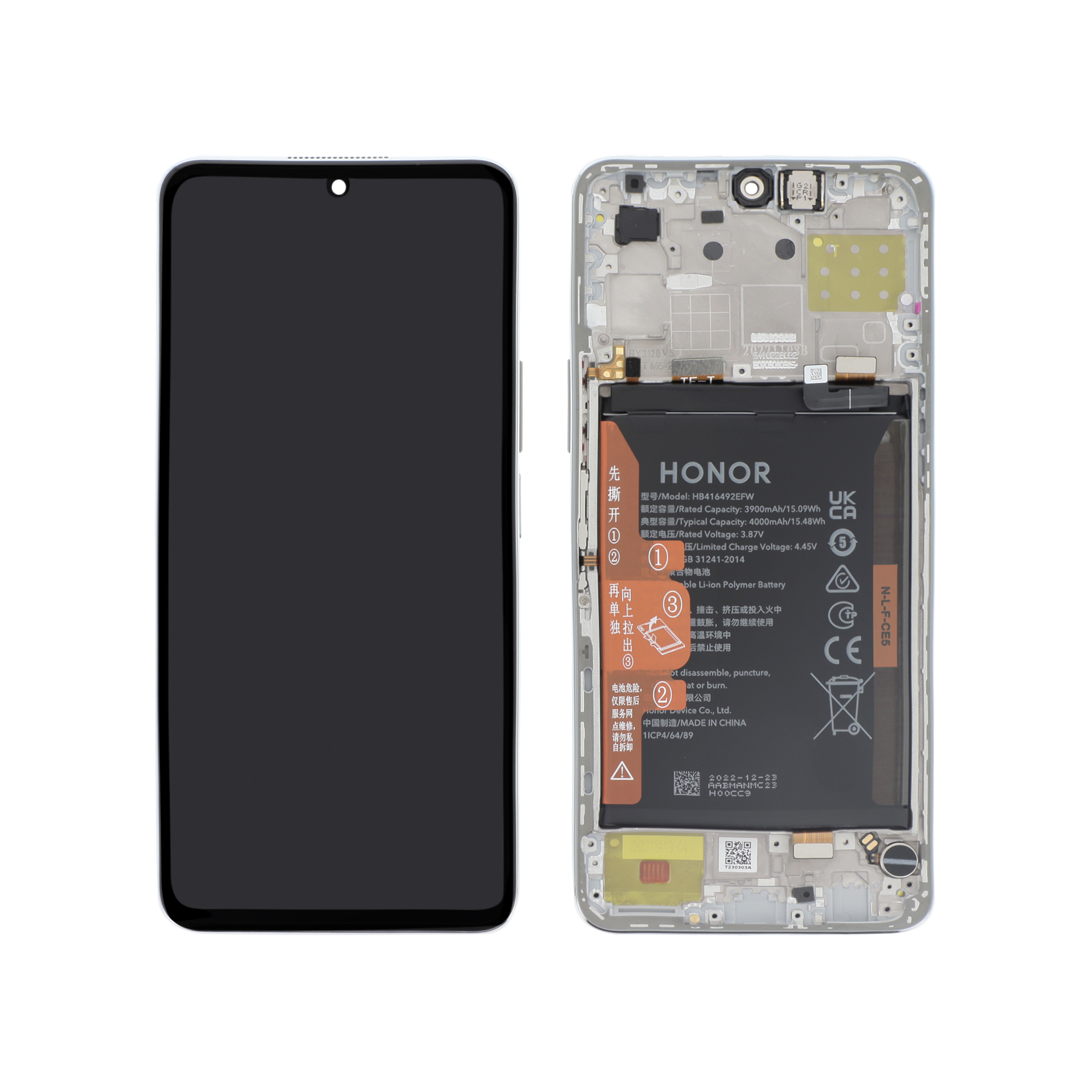 Display complet Honor X8 4G Silver Titanium Service Pack