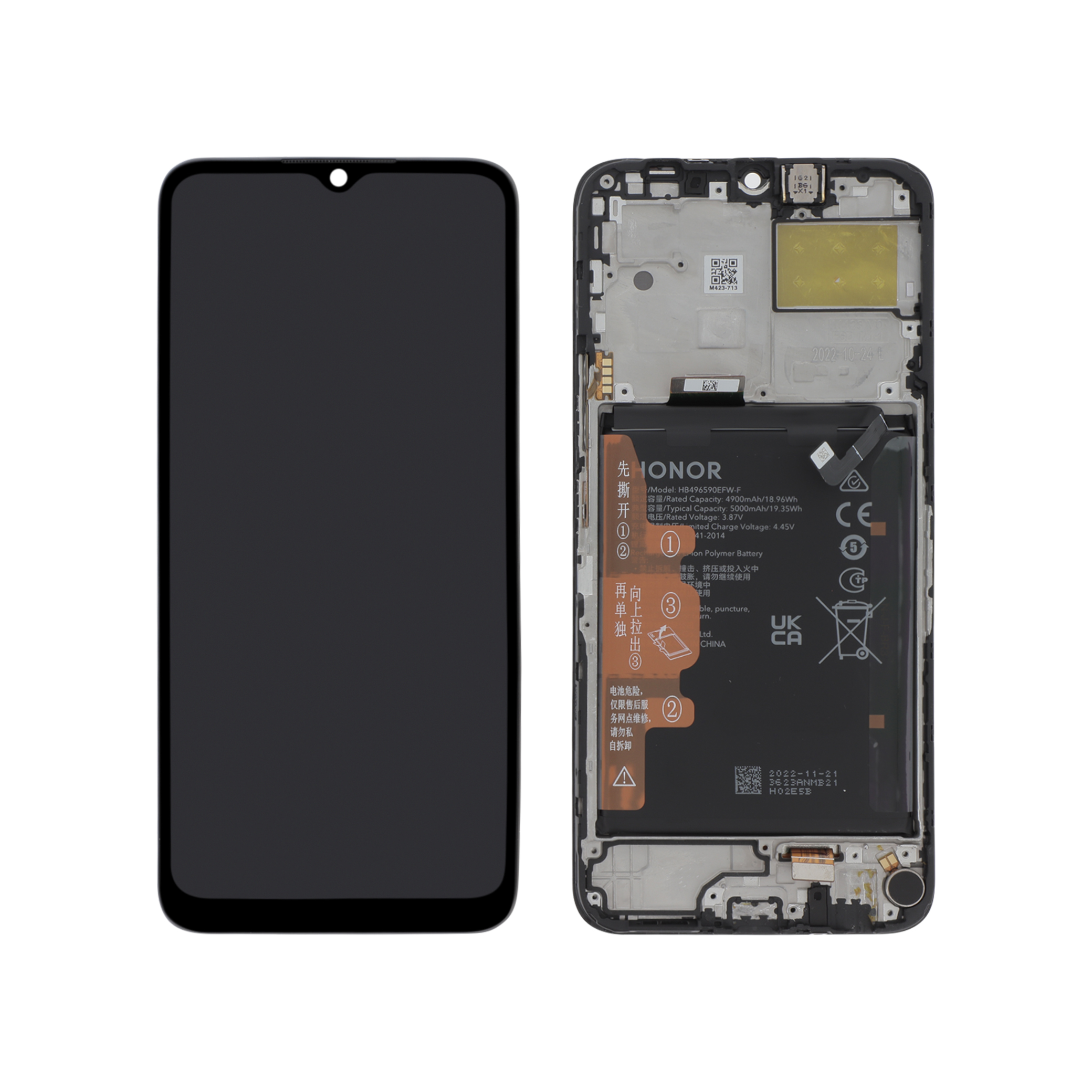 Display complet Honor X8 5G Negru Service Pack