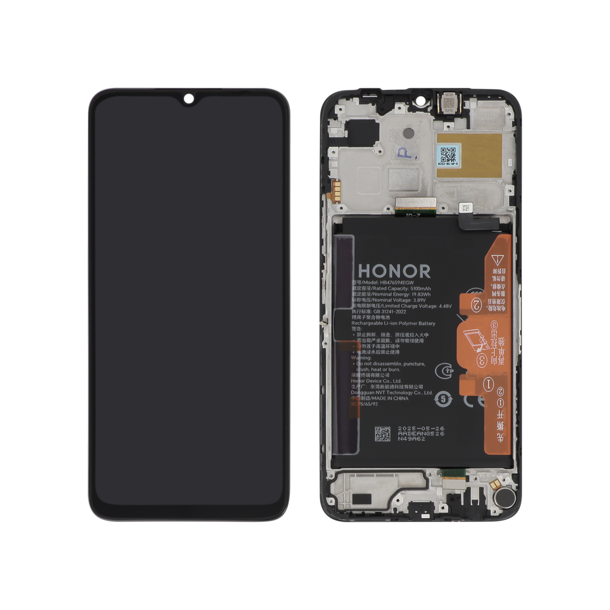 Display complet Honor X6b Black Service Pack