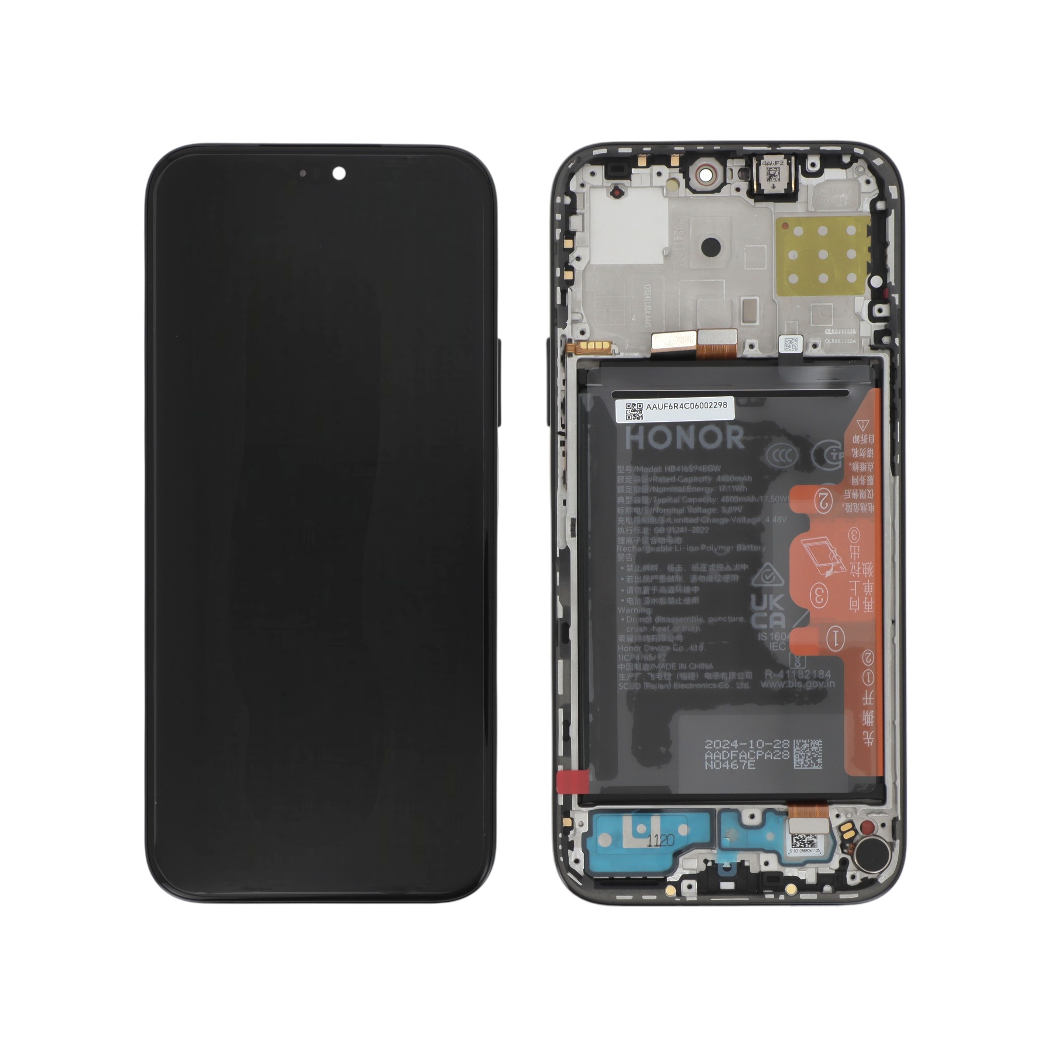 Display Assembly Honor 200 Lite / X8B Midnight Black Service Pack