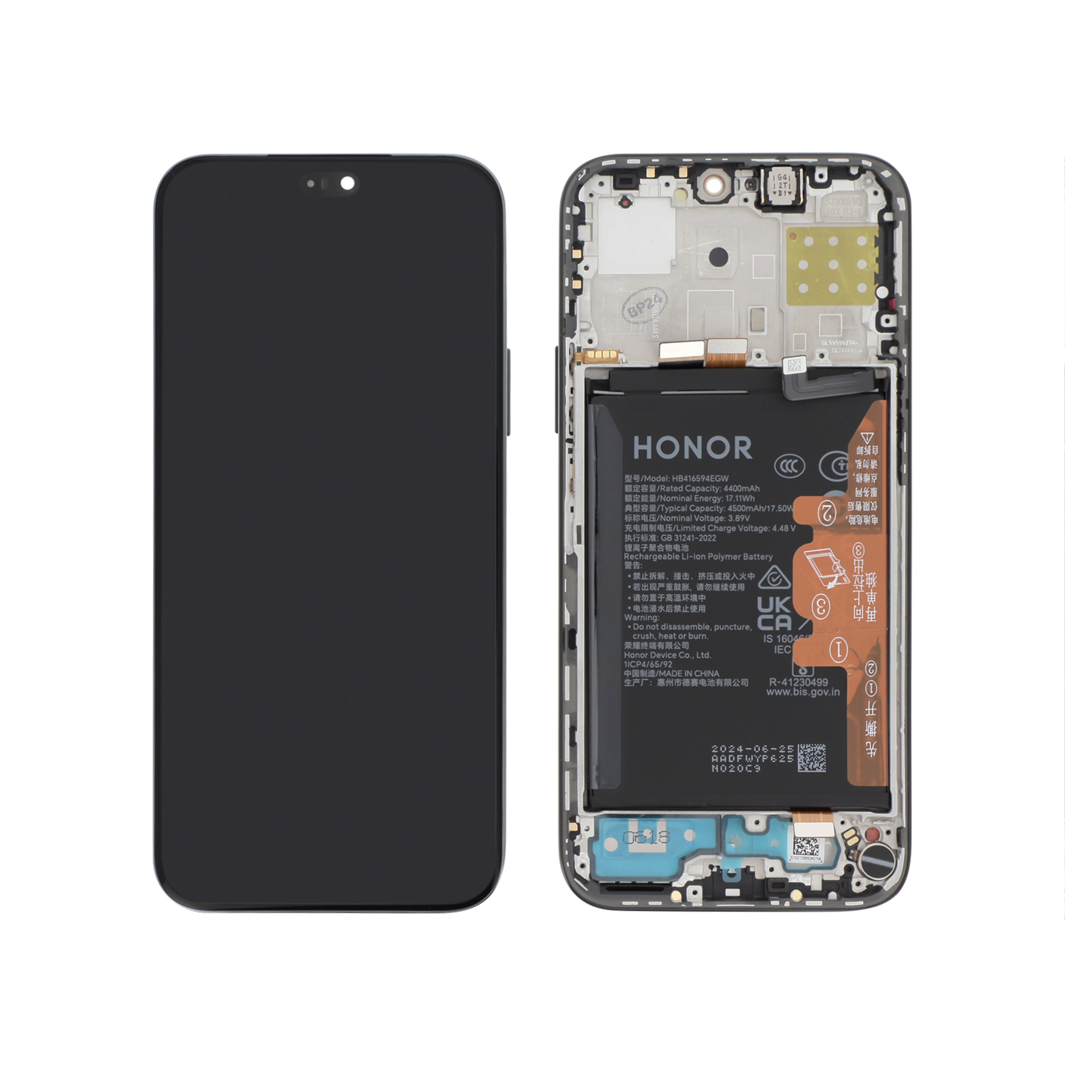 Display Assembly Honor 200 Lite / Honor X8b Black Service Pack