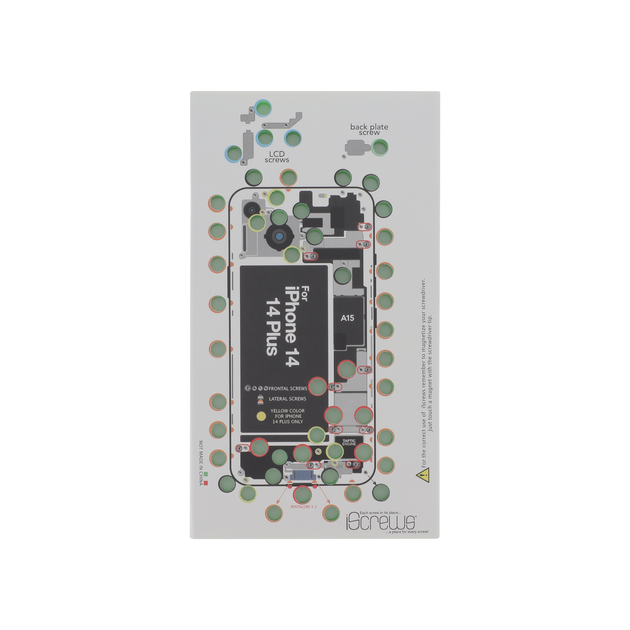 Card organizare suruburi iPhone 14 / 14 Plus