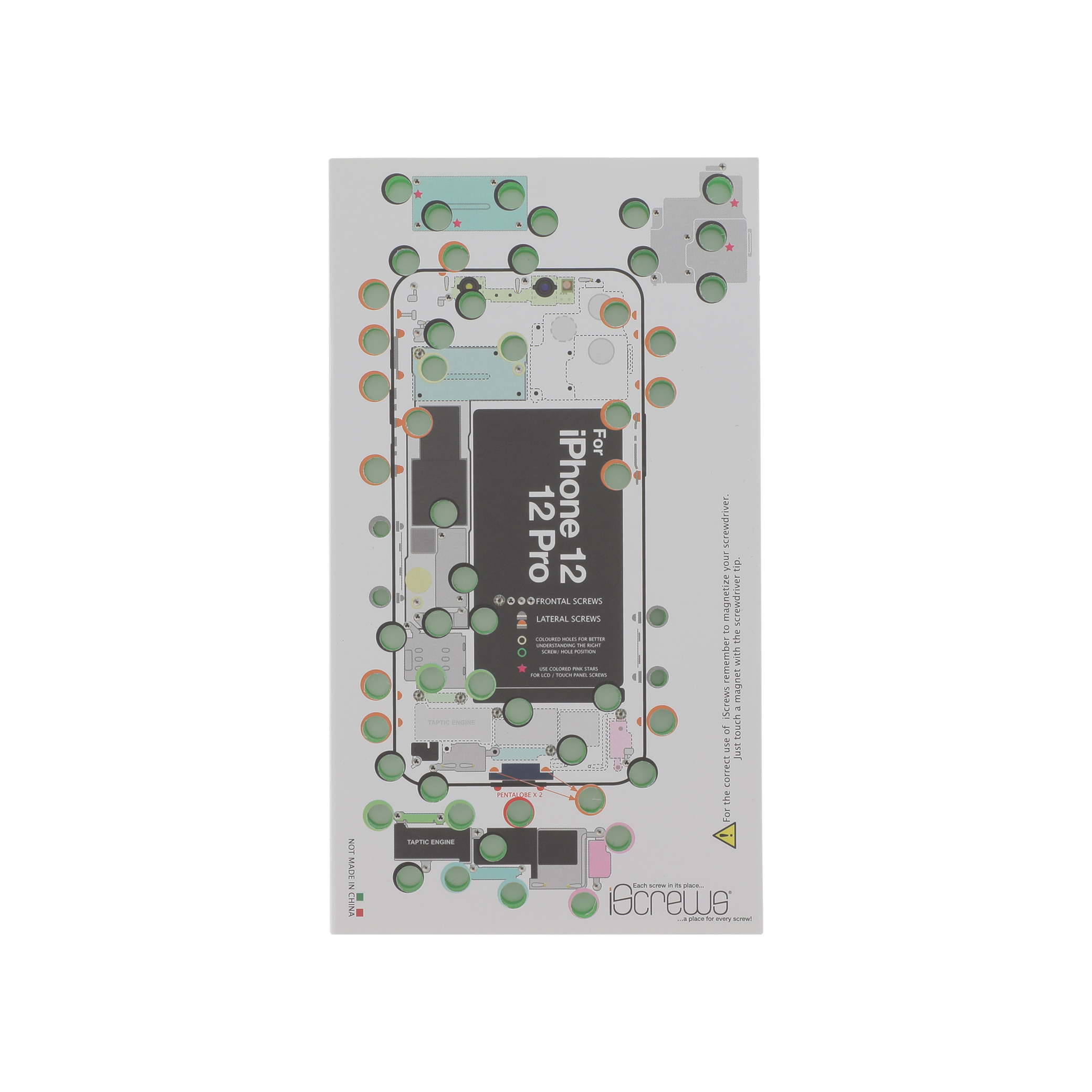 Card organizare suruburi iPhone 12 / 12 Pro