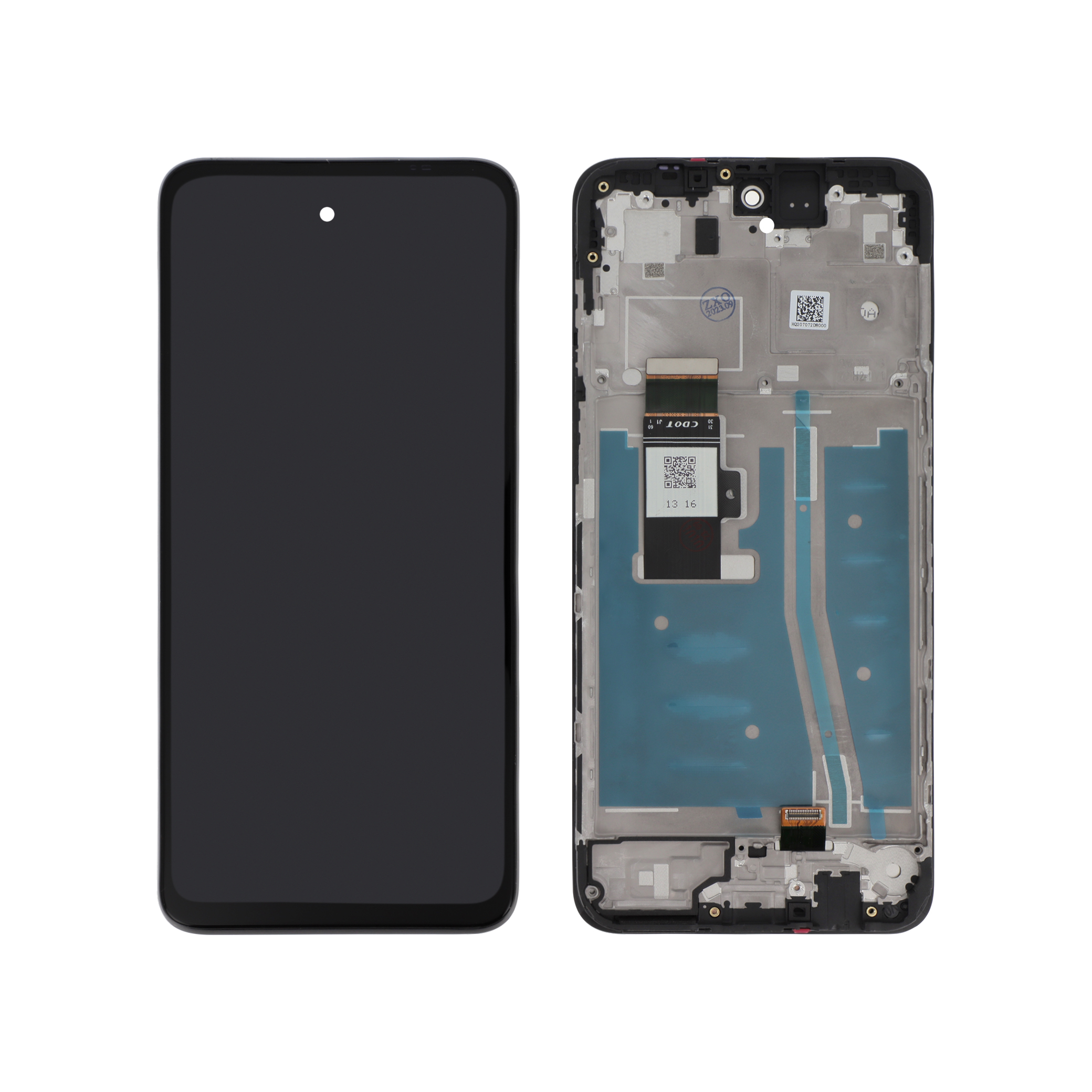 Display complet cu ramă Motorola Moto G53 5G Negru Compatibil