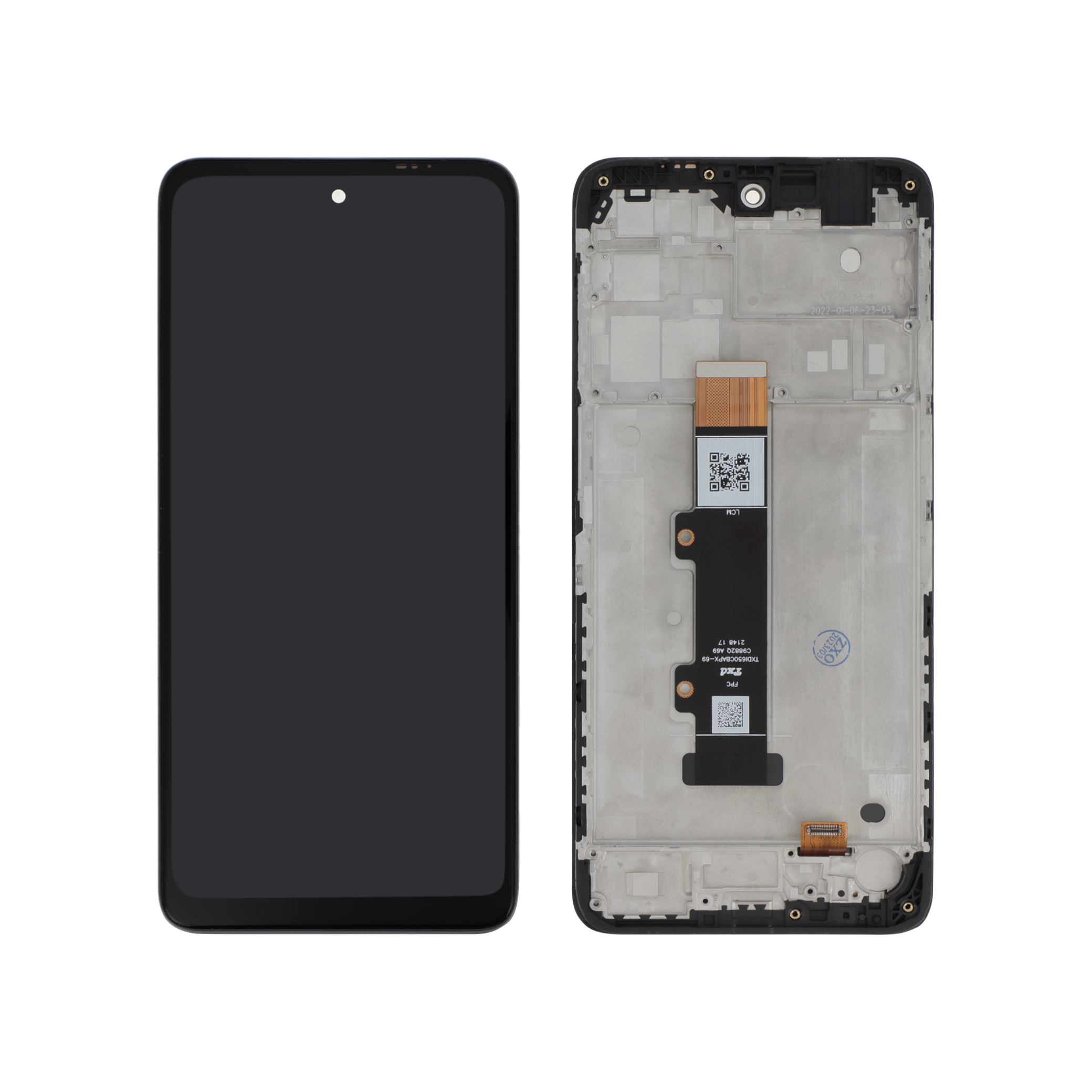 Display complet cu ramă Moto G22 Negru Compatibil