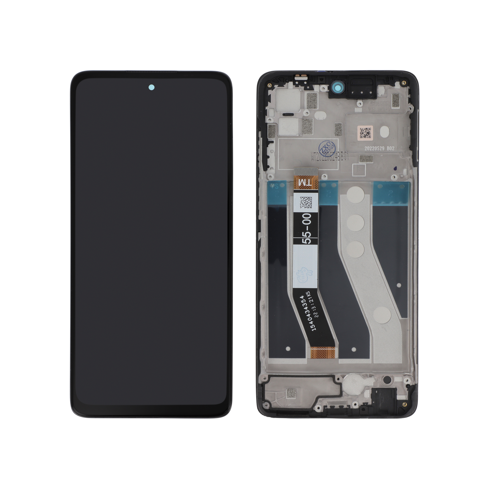 Display complet cu ramă Motorola Moto G62 5G Negru Compatibil