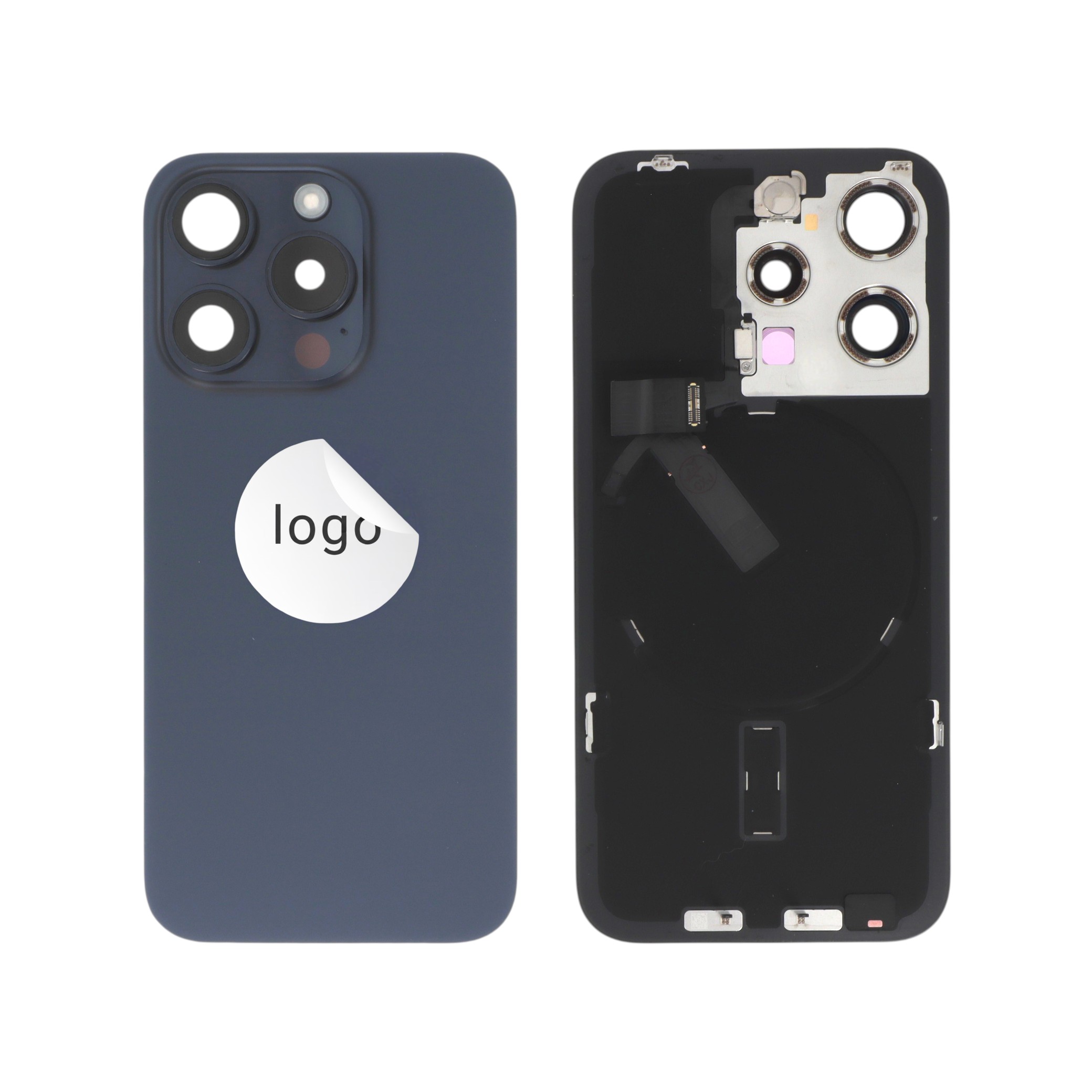 Capac spate Titanium Blue cu componente iPhone 15 Pro - Pulled A