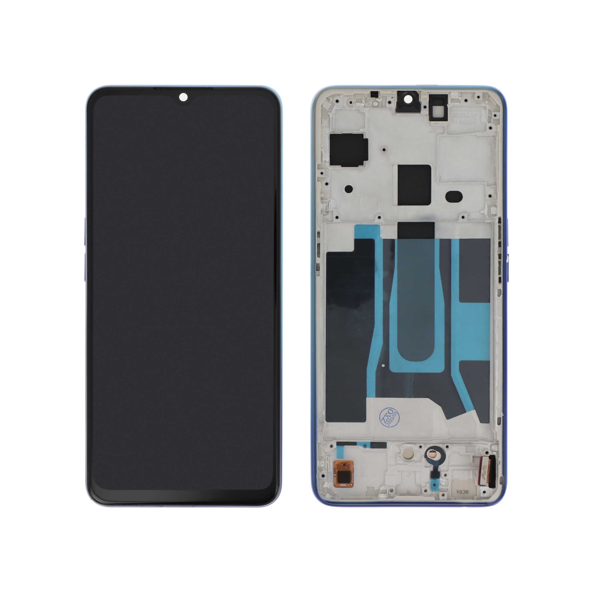 Display complet cu ramă Reconditionat Blue Oppo Find X2 Lite