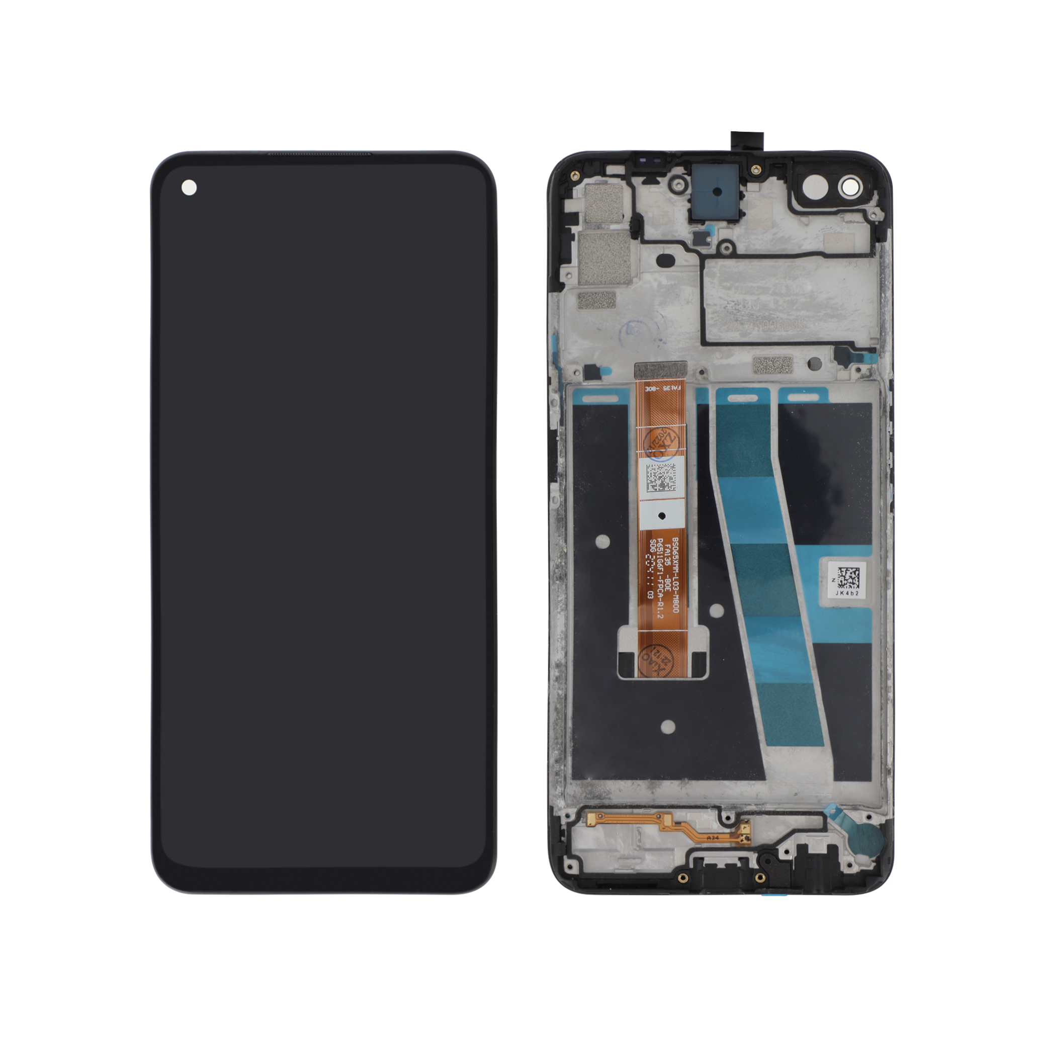 Display complet cu ramă Oppo A72 Negru Compatibil