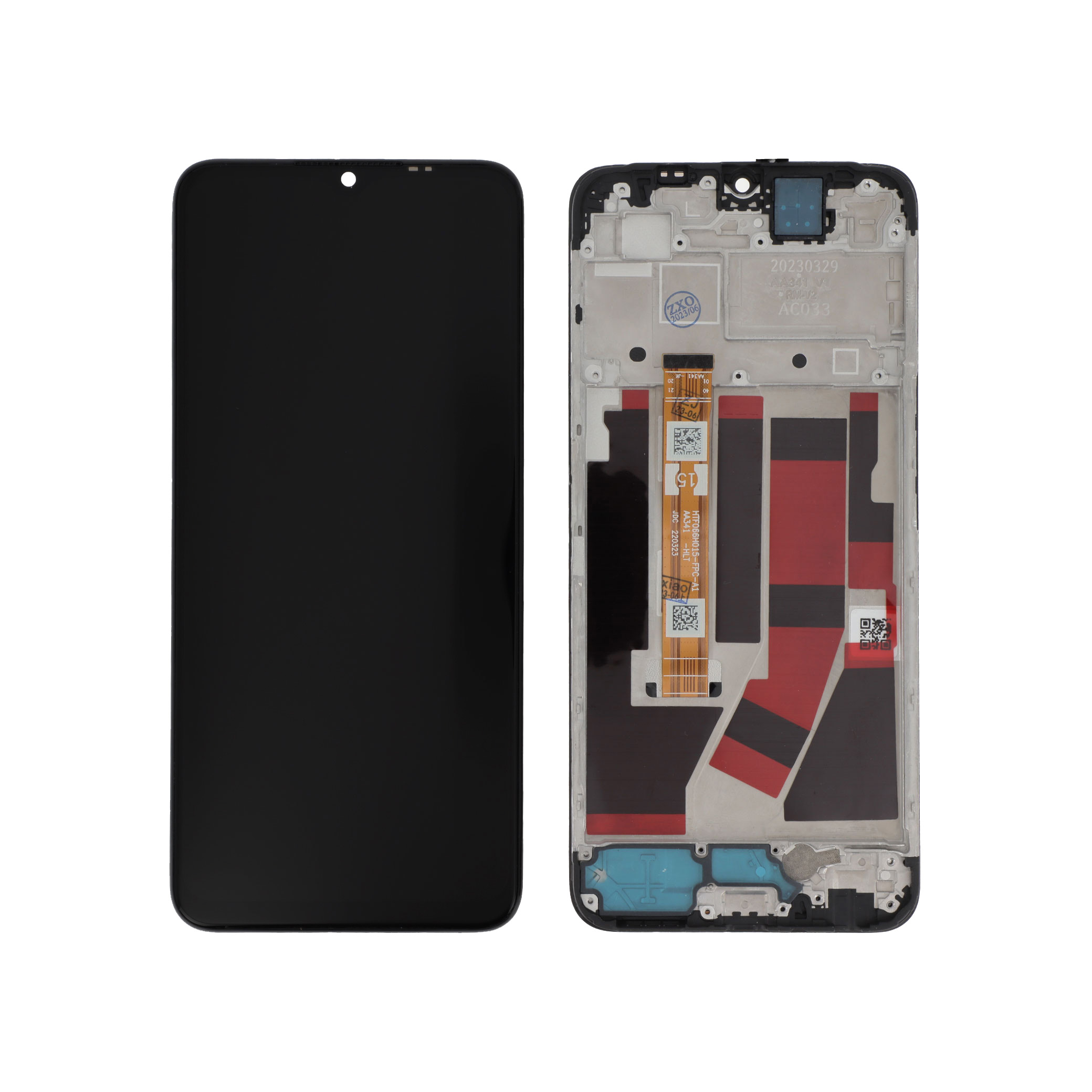 Display complet OLED cu ramă Oppo A57 Negru Compatibil