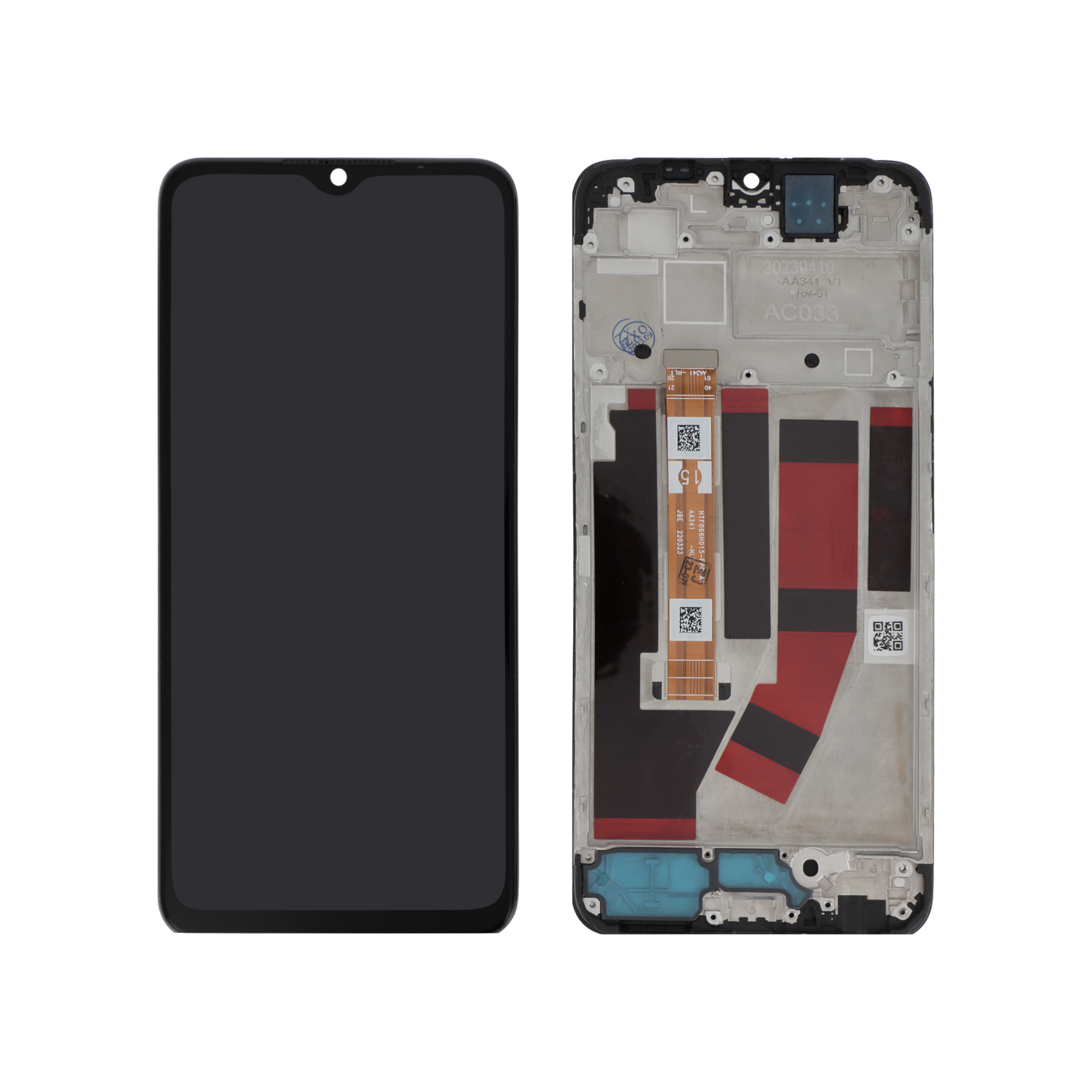 Display complet cu ramă Oppo A57s Black Reconditionat