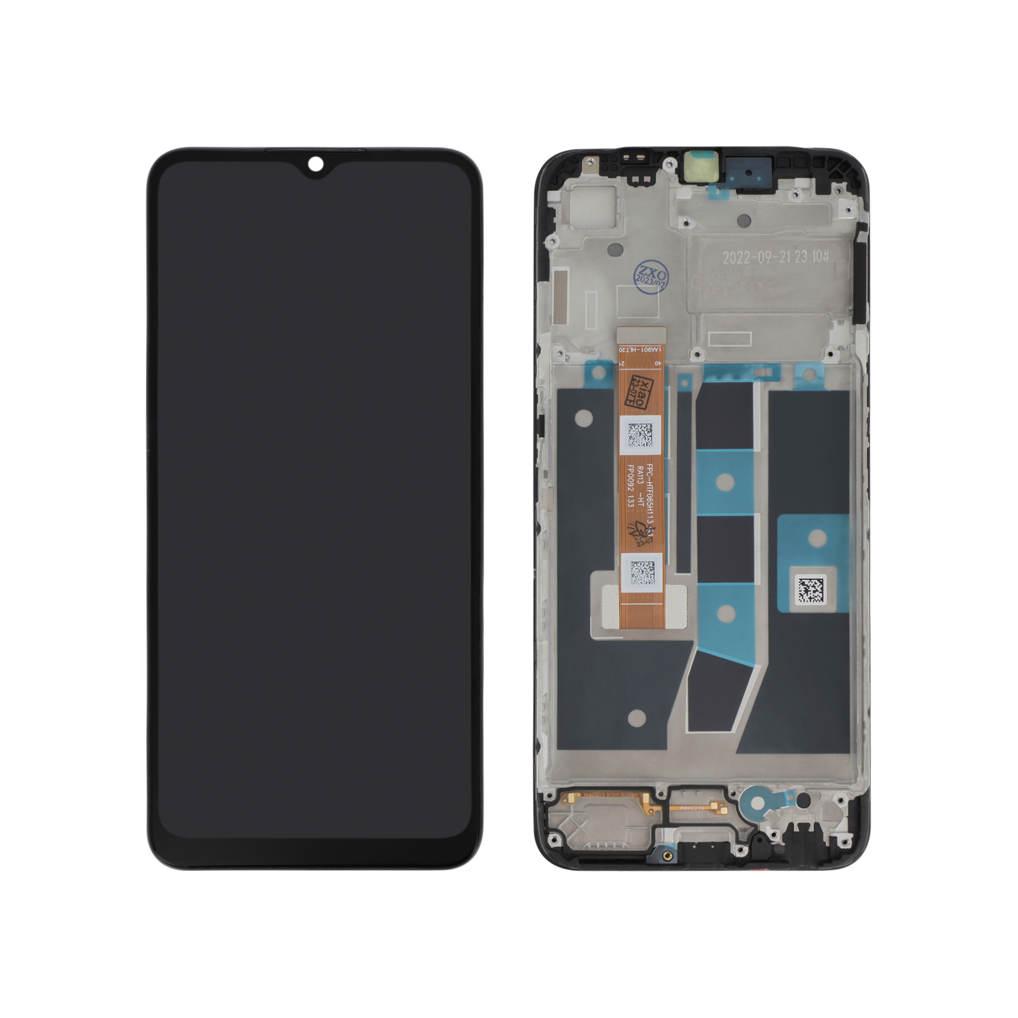 Display complet cu ramă Oppo A16 Negru Compatibil