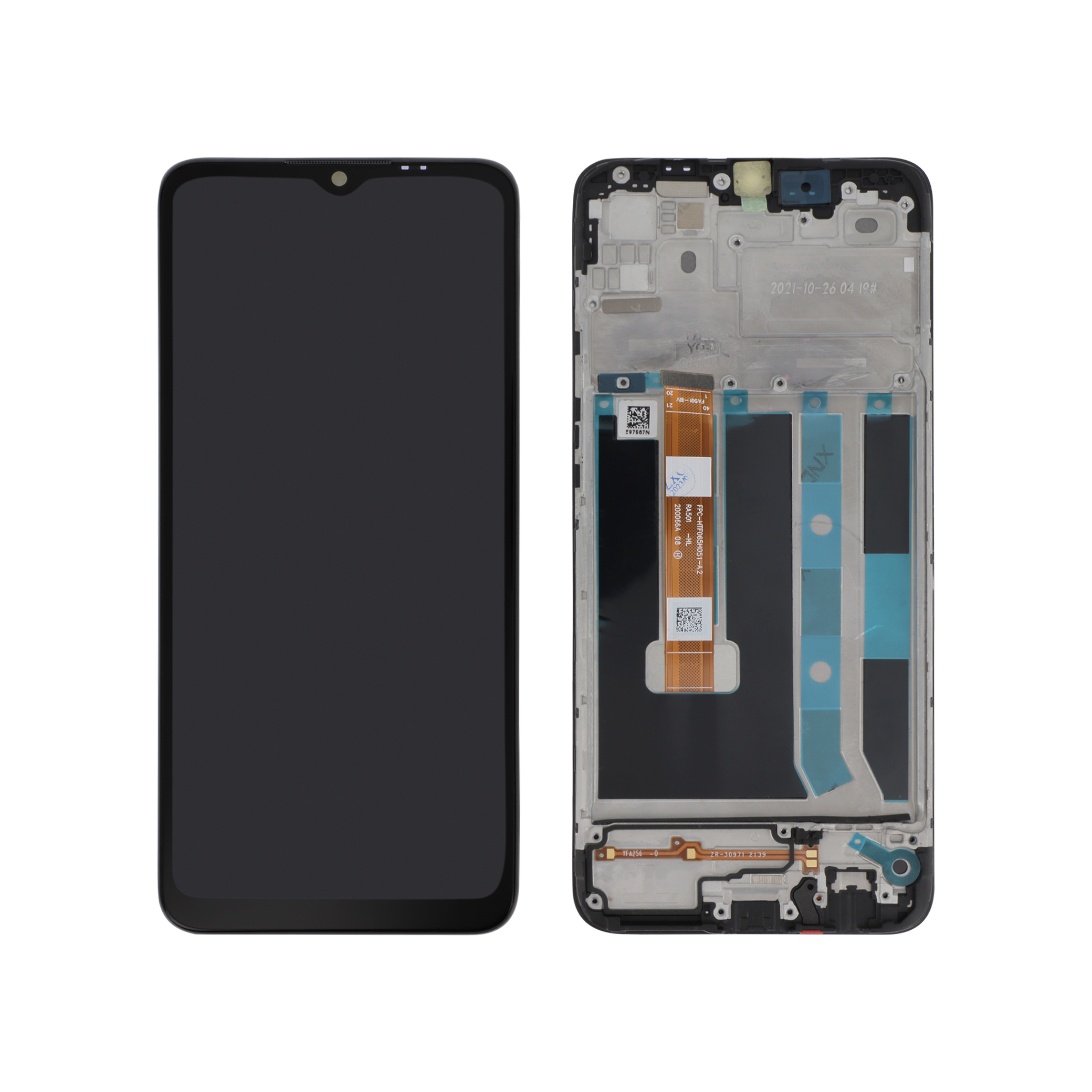 Display complet cu ramă Oppo A15 Negru Compatibil