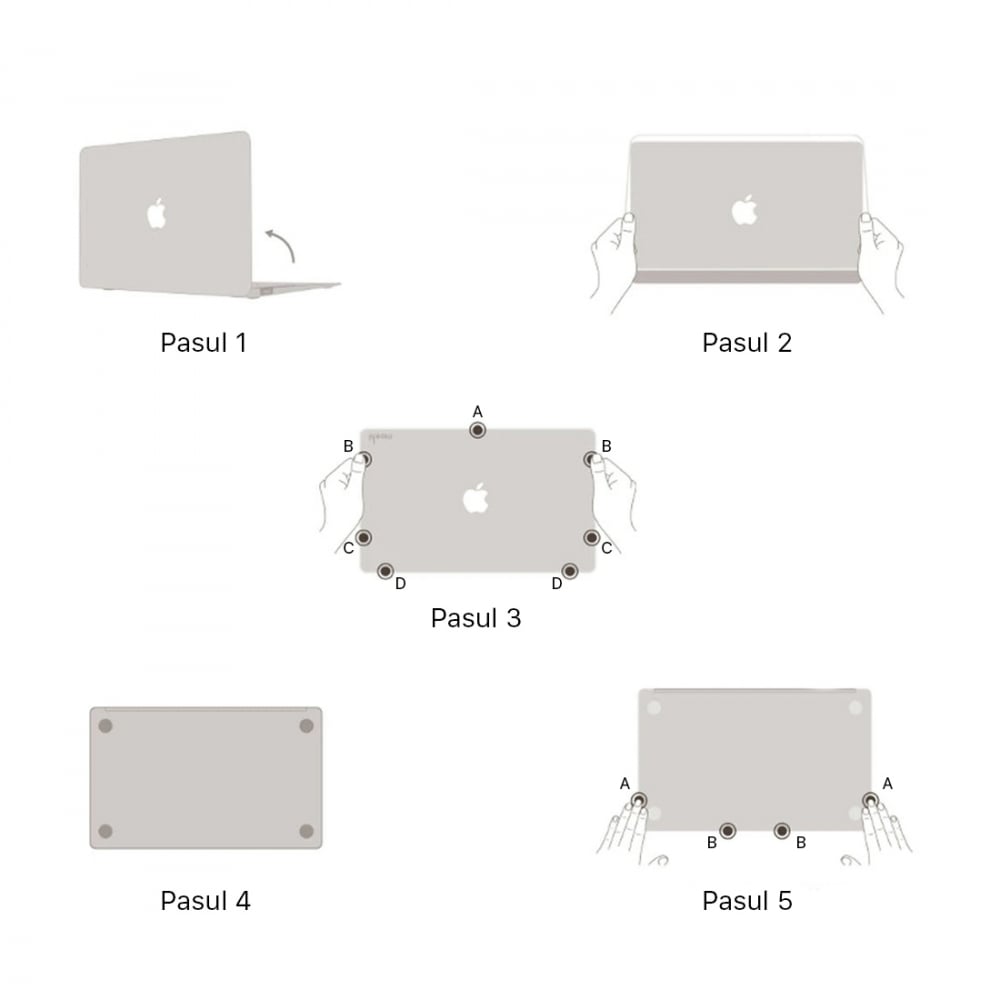 Carcasa de protectie pentru MacBook Pro M1 M2 14-inch A2442, A2779 - Negru Transparent cu sclipici