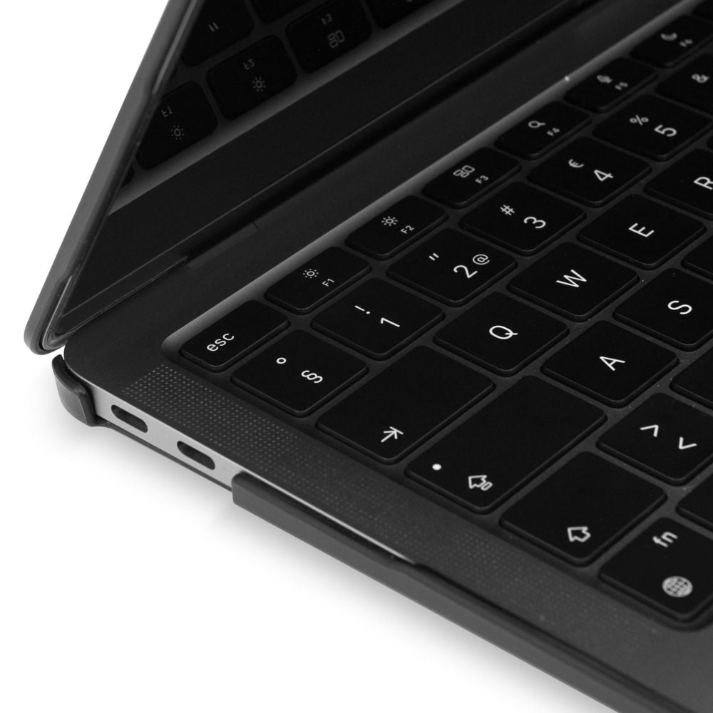 Carcasa de protectie Soft Edges pentru MacBook Pro M1 M2 14-inch A2442, A2779 - Negru-Transparent
