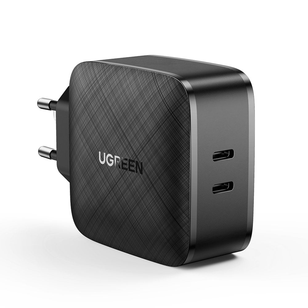Charger, incarcator retea 240V, 2x USB Type-C PD GaN 66W, 3.3A - Ugreen (70867) - Negru