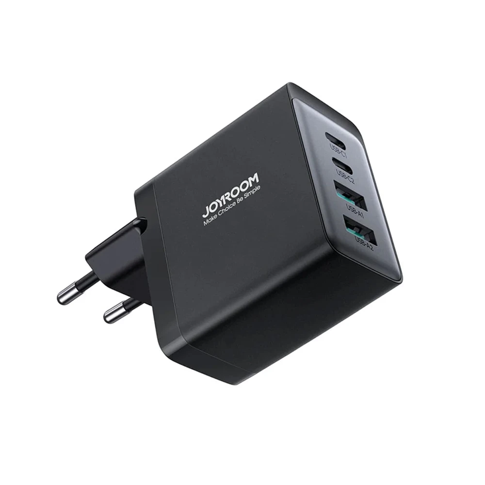 Charger, incarcator retea 240V, 2x Type-C, 2 x USB, 67W + cablu Type-C, 100W - JoyRoom (TCG02) - Negru