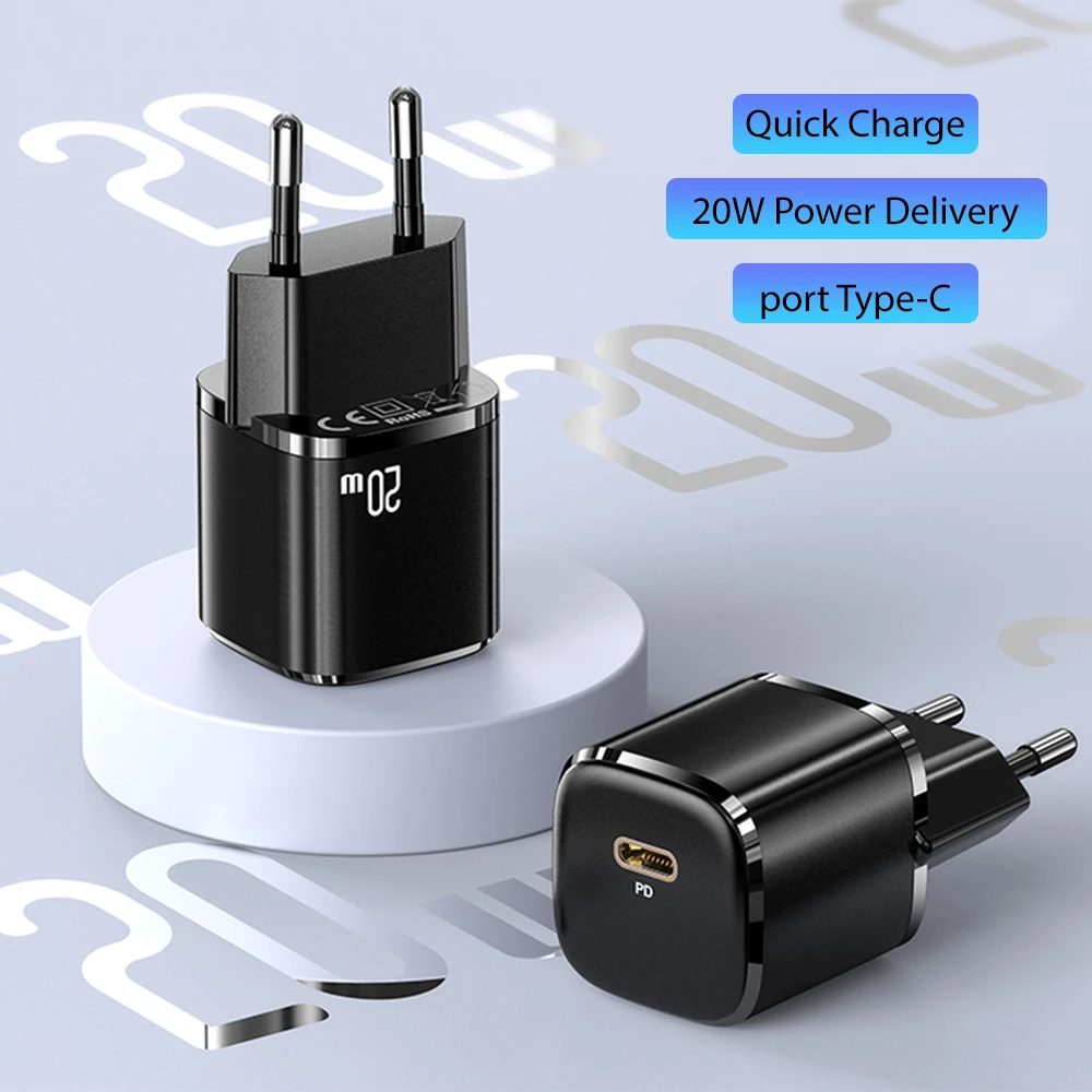 Charger, incarcator retea 240V, Type-C PD 20W + Cablu Lightning 1.2m - Usams (XFKXLOGTL01) - Negru