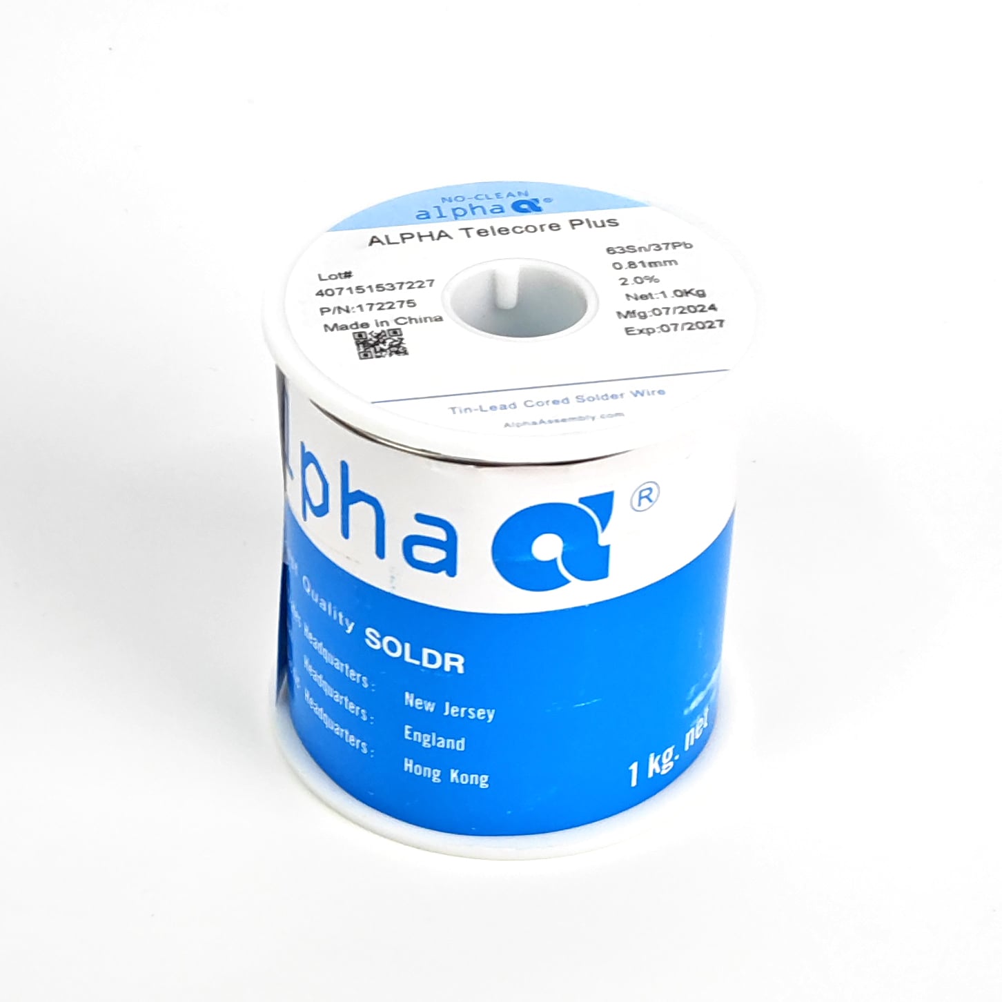 Rola fludor 1kg 63Sn 37Pb, 0.81 mm, Flux 2.0%, Alpha Telecore Plus