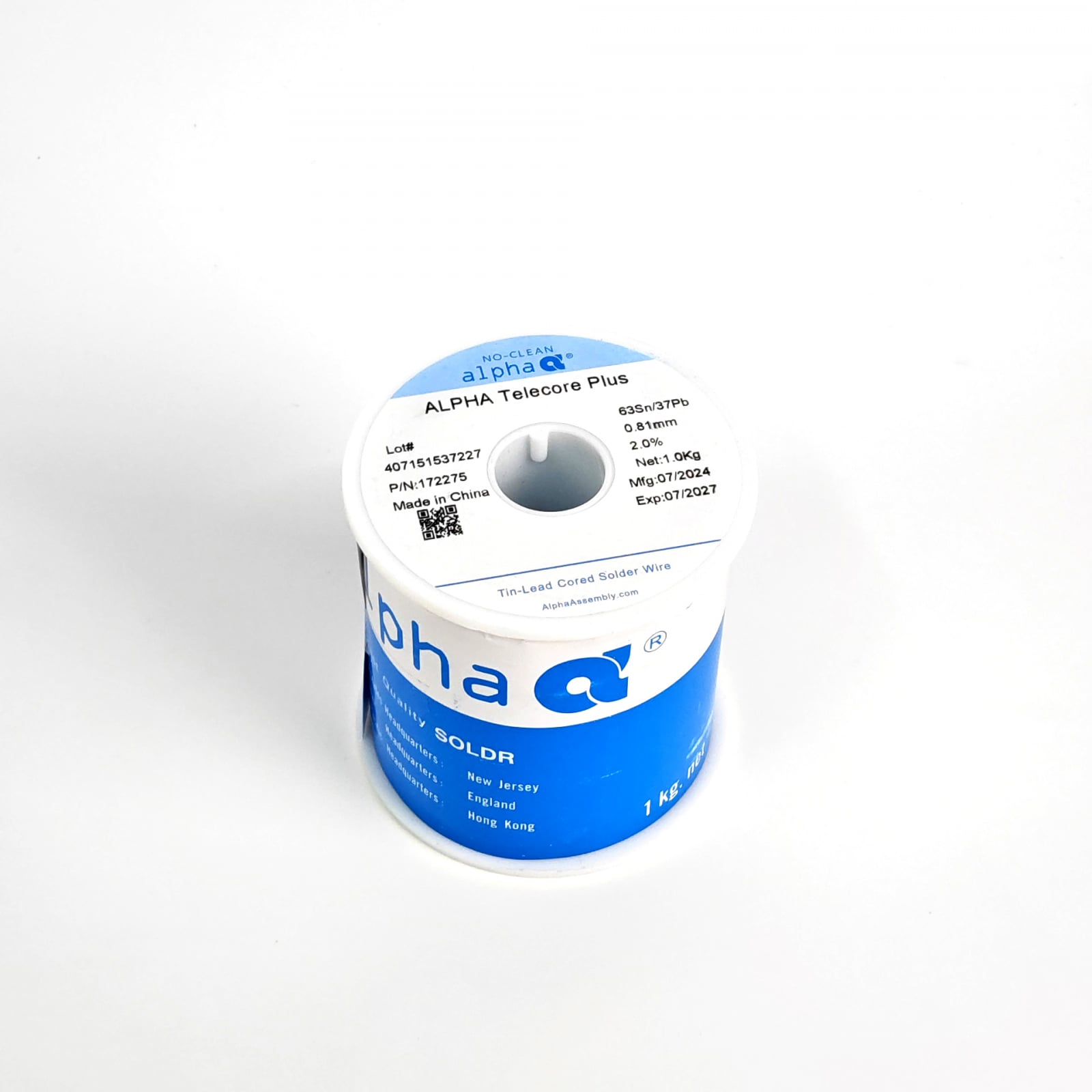 Rola fludor 1kg 63Sn 37Pb, 0.81 mm, Flux 2.0%, Alpha Telecore Plus