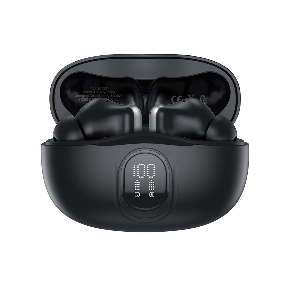 Casti Wireless NCC T22 , ANC, Dual Microfon, Afisaj Digital Negru Garantie 12 luni