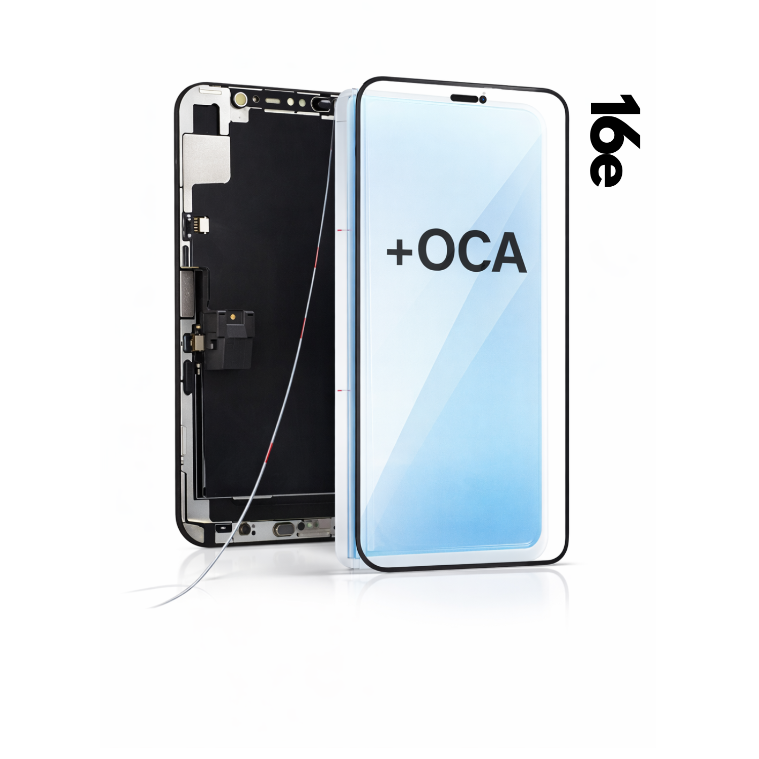 Sticla frontala ( pentru refurbished) + OCA Adeziv pentru iPhone 16e