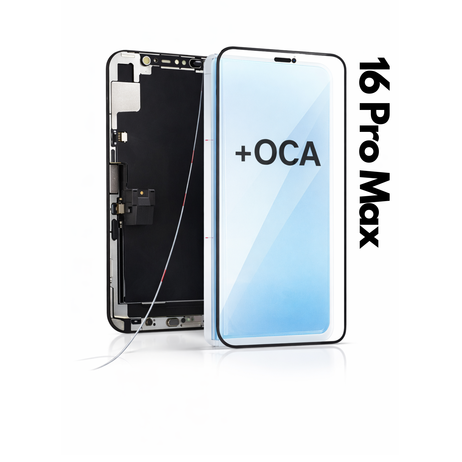 Sticla frontala ( pentru refurbished) + OCA Adeziv pentru iPhone 16 Pro Max
