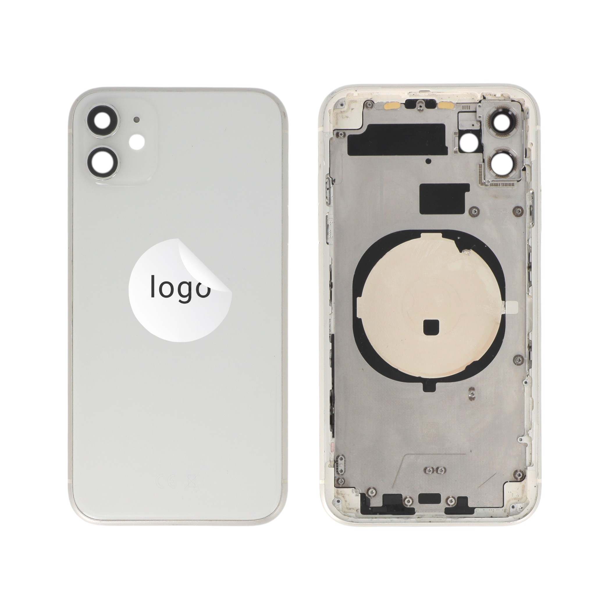 Sticlă capac spate cu rama completă preasamblată White iPhone 11, Pulled A