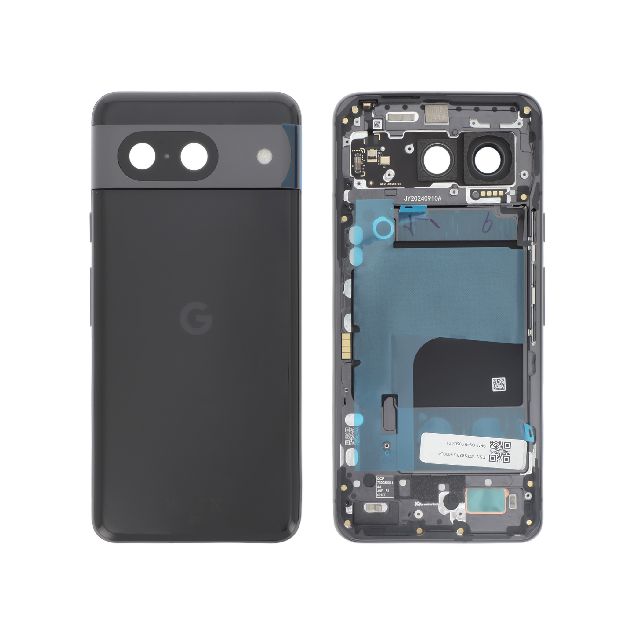 Sticlă capac spate Google Pixel 8 Black Volcanic Service Pack
