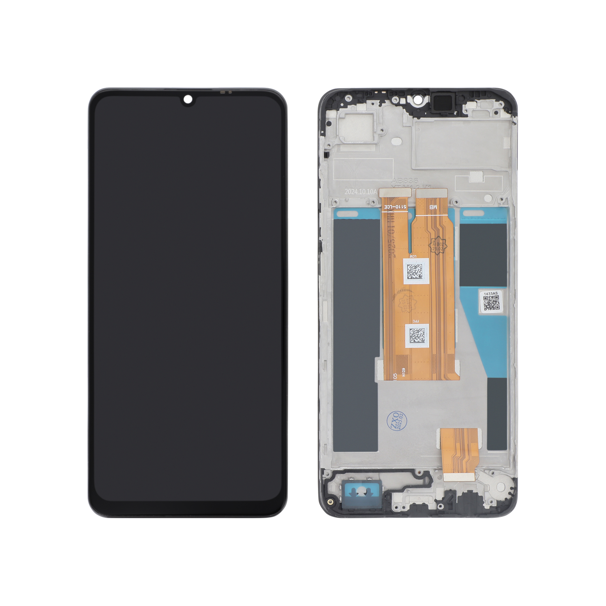 Display complet cu ramă Realme C61 Negru Compatibil