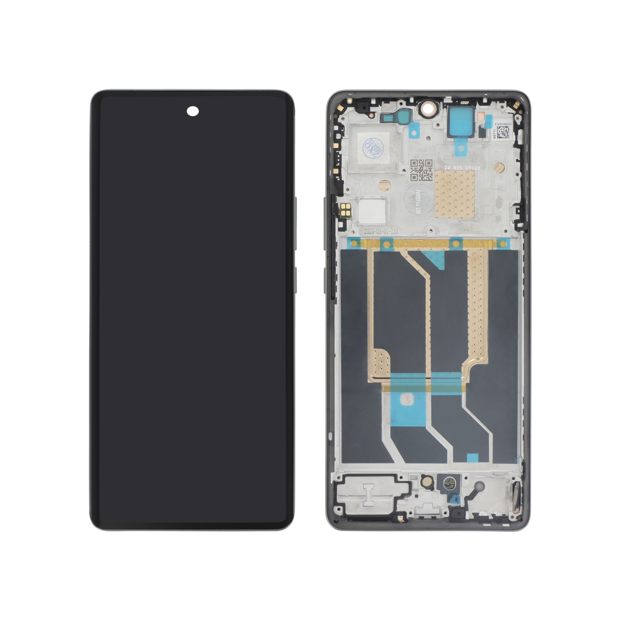 Display complet cu ramă Realme GT 6 / GT 6T Black Reconditionat