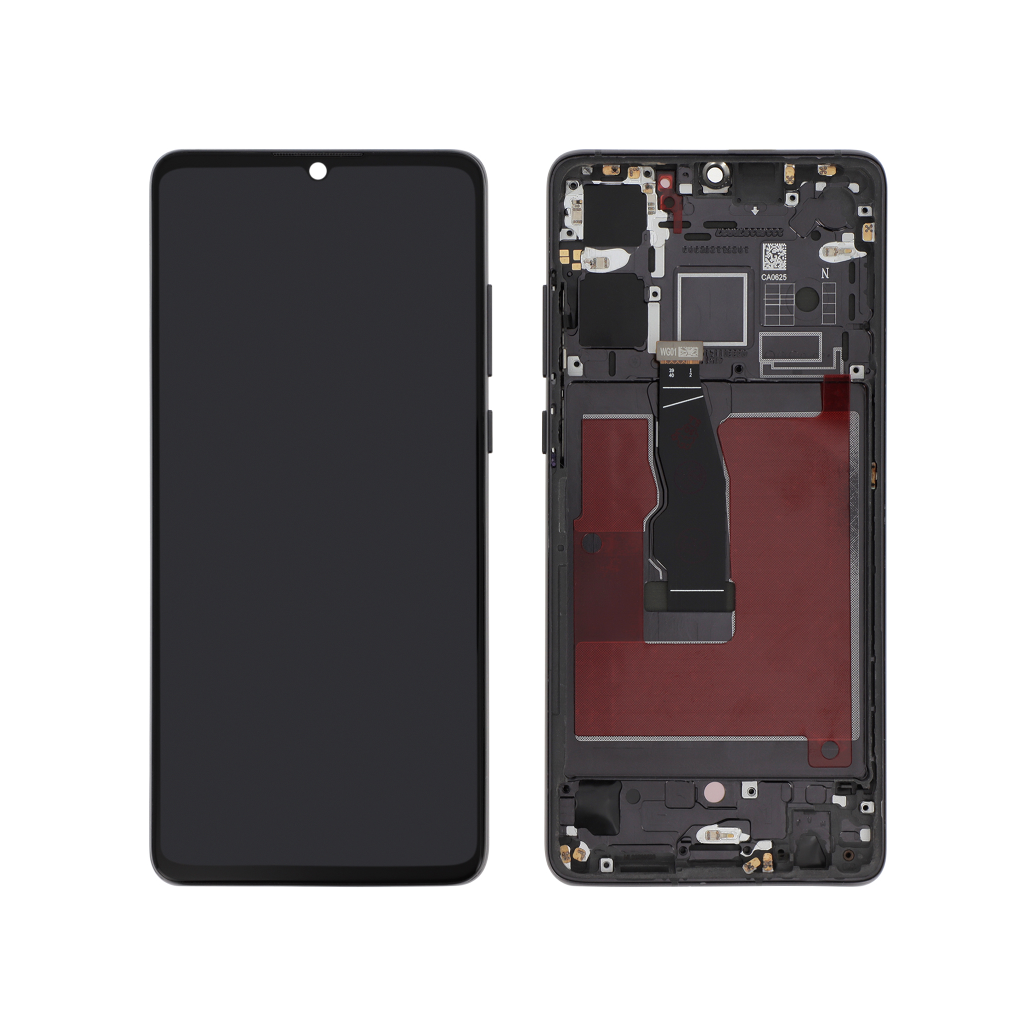 Display complet OLED Huawei P30 cu ramă, Negru, Compatibil