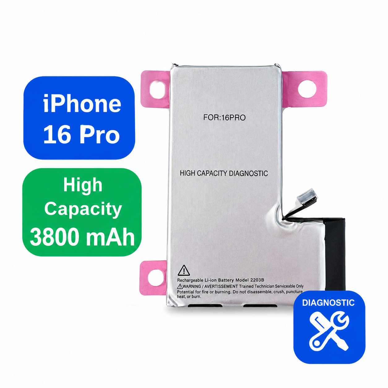 Baterie iPhone 16 Pro High Capacity Diagnostic (diagnoza)